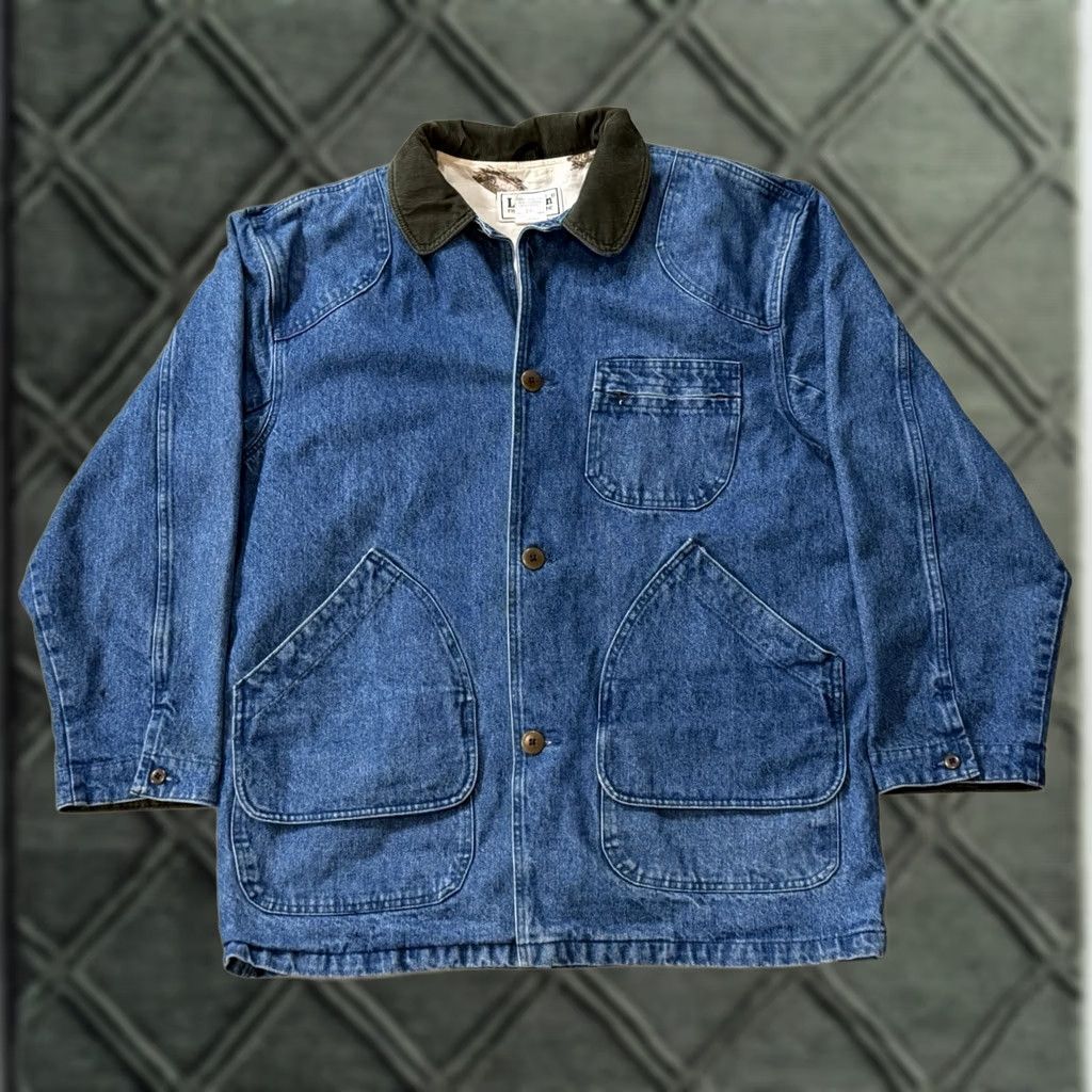Vintage VINTAGE L.L. Bean Coated Denim Coat Nature Print Lined Chore Coat XXL 2XL Men’s Utility Workwear Winter Outdoors Size US XXL / EU 58 / 5 - 1 Thumbnail