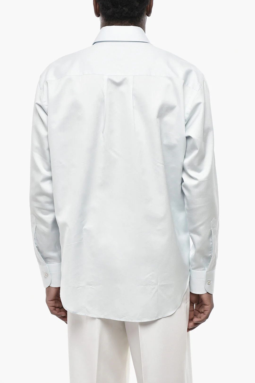 Tom Ford og1mm0426 Cotton and Silk Solid-Color Shirt in Light Blue Size US XS / EU 42 / 0 - 2 Thumbnail