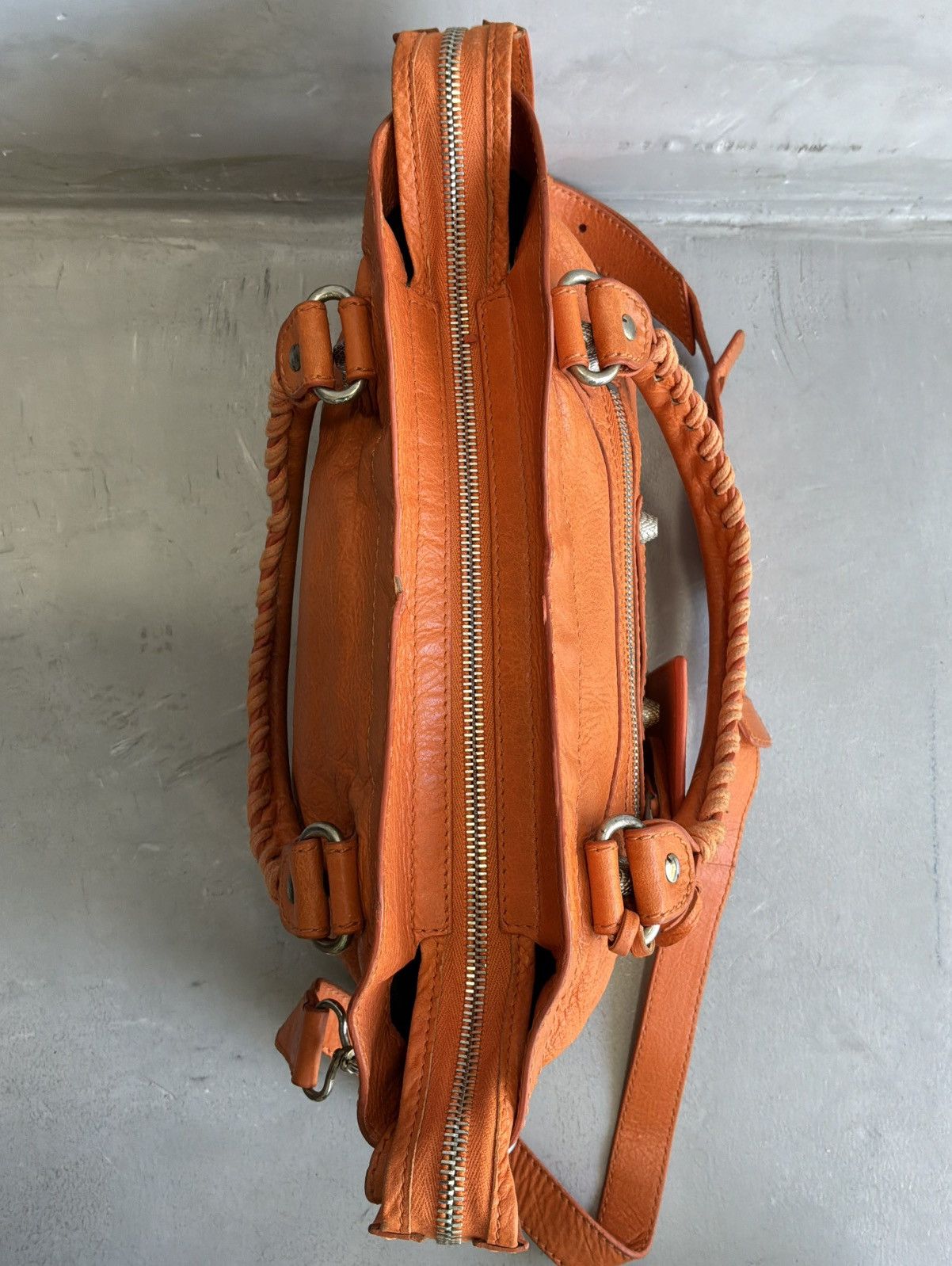 Balenciaga - Motorcyle Town - Orange Lambskin Crossbody Bag