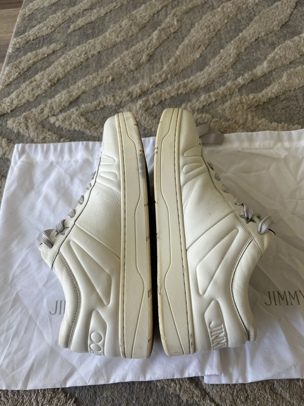 Jimmy Choo Jimmy Choo Men’s Hawaii Sneakers (White) Sz 10.5 US 43.5 EU Size US 10.5 / EU 43-44 - 3 Thumbnail