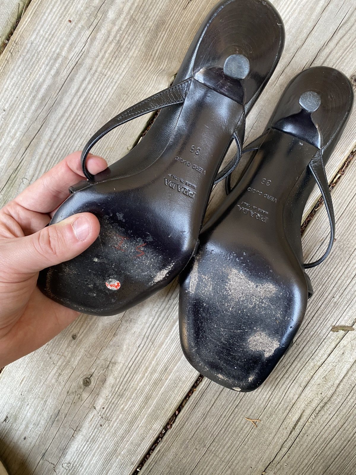 Prada Vintage Prada Sling Back Heels Calzature Donna Black Size US 6 / IT 36 - 10 Thumbnail