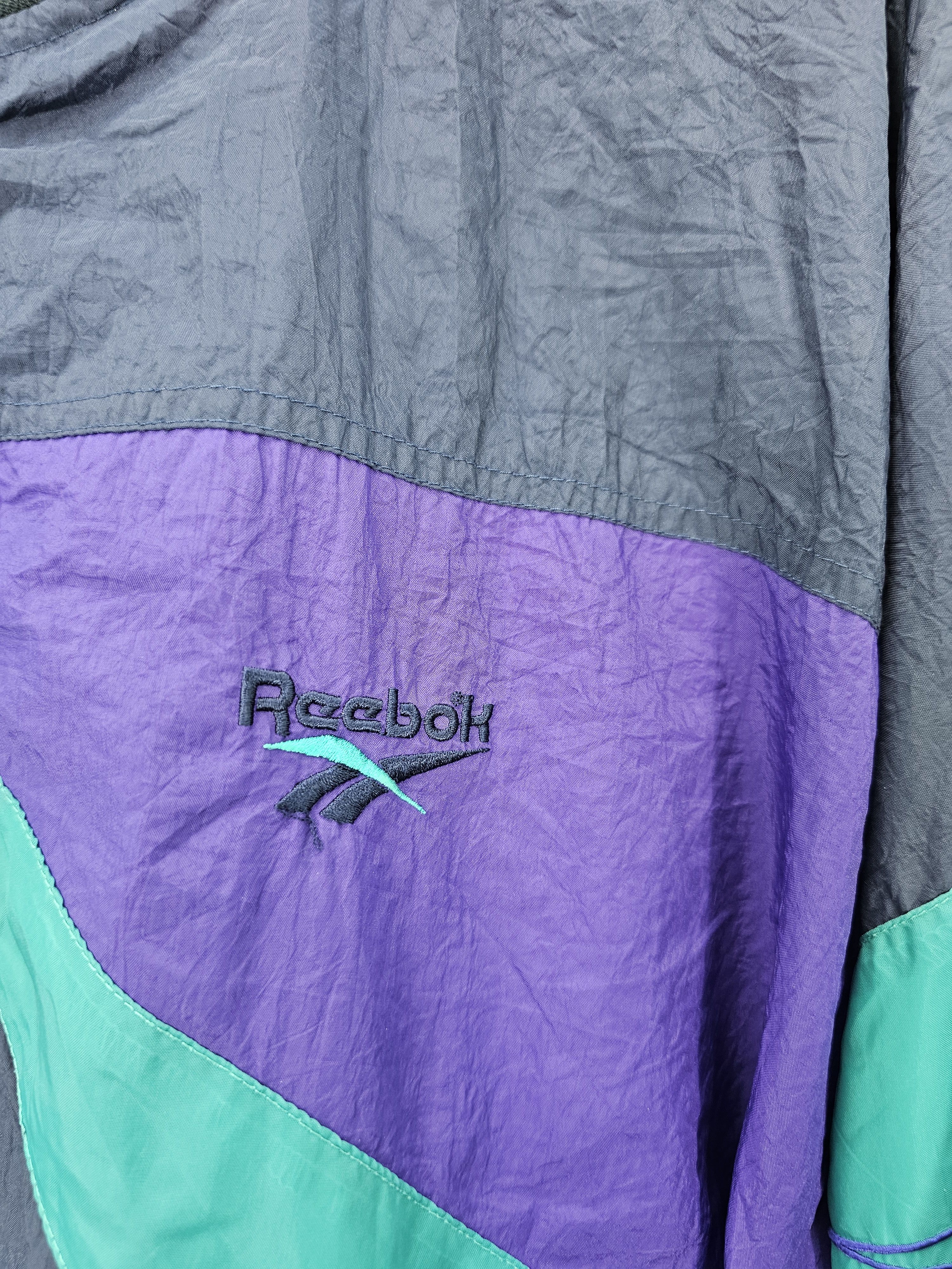 Reebok Vtg REEBOK Multi Color Block Embroider Windbreaker J0106 Size US XL / EU 56 / 4 - 6 Thumbnail
