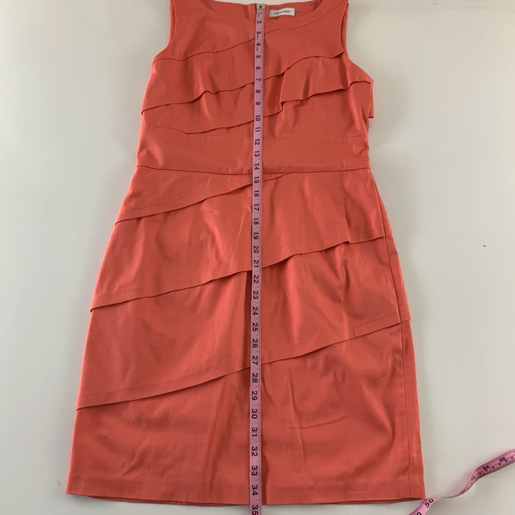 Calvin Klein Calvin Klein Sleeveless Pencil Dress Women's Size 8 Peach Pink Midi Sheath Dress Size M / US 6-8 / IT 42-44 - 5 Thumbnail