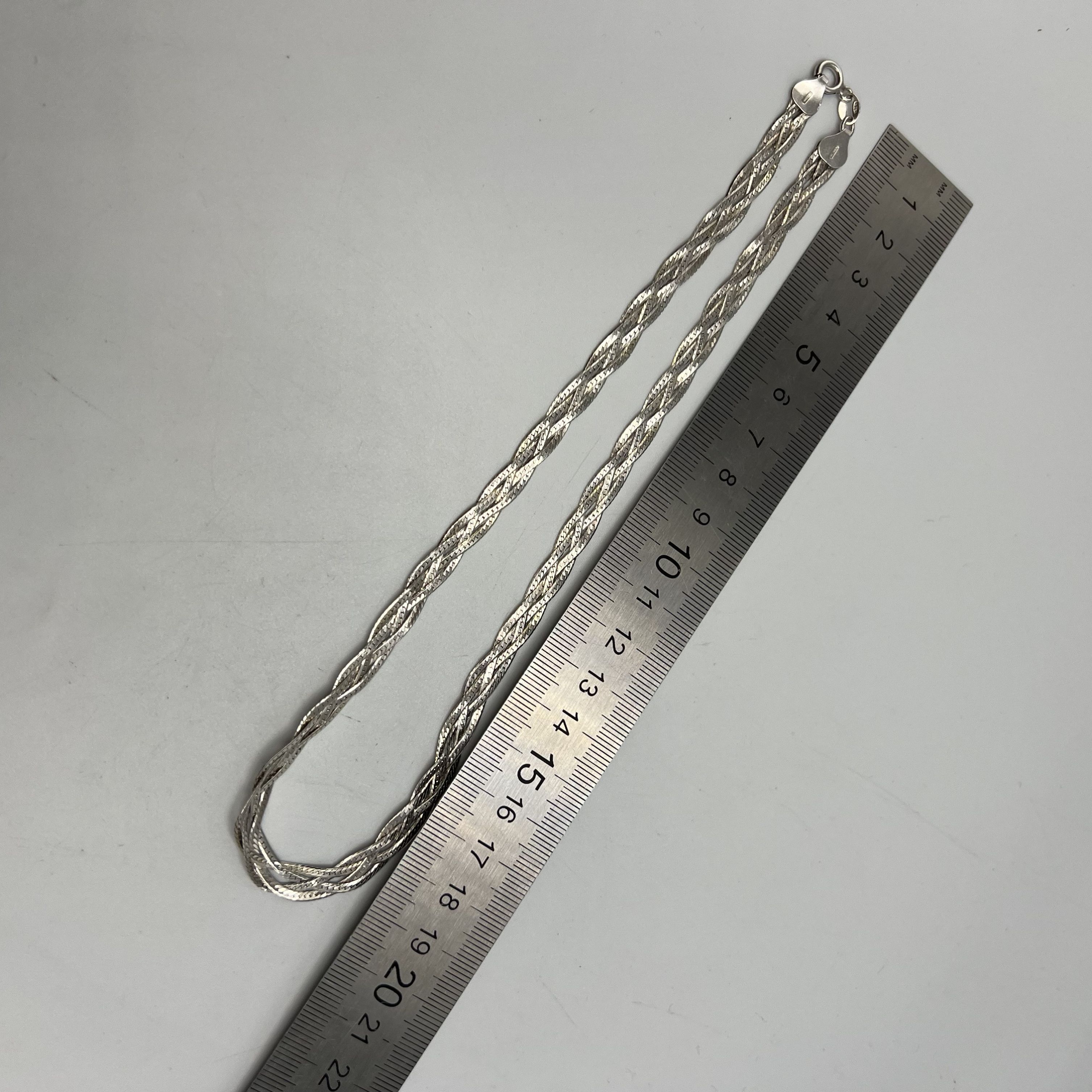 Sterling Silver Vintage USSR Necklace Chain Sterling Silver 925 Jewelry Size ONE SIZE - 2 Thumbnail