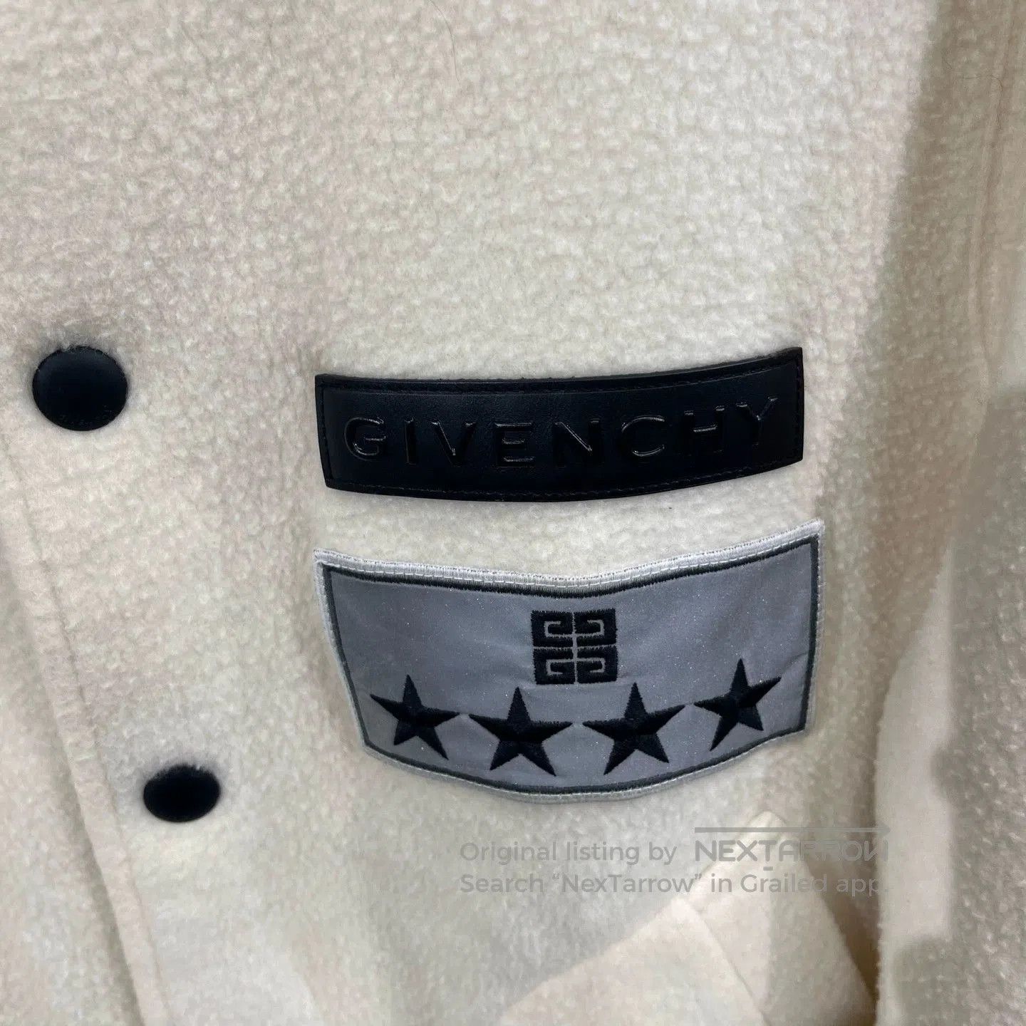 Givenchy White Bomber Jacket with Patch Details Size M. Size US M / EU 48-50 / 2 - 3 Thumbnail