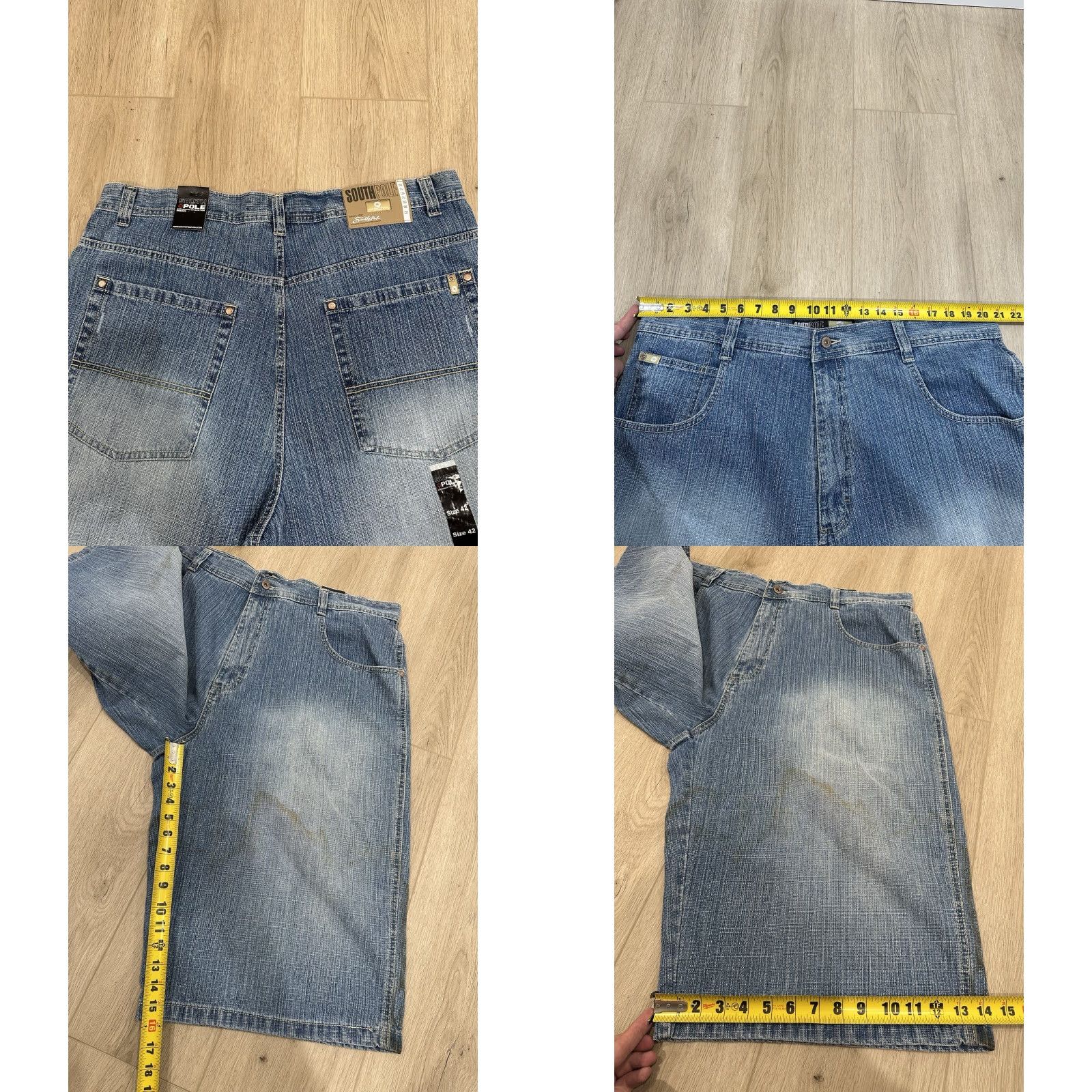 Southpole VINTAGE Southpole Jorts Men 42X16 Denim Shorts Baggy Loose Y2K 90s Grunge Hip Hop Blue 5-Pocket Relaxed Jeans Casual Summer Spring Fall Mens Size US 42 / EU 58 - 8 Thumbnail