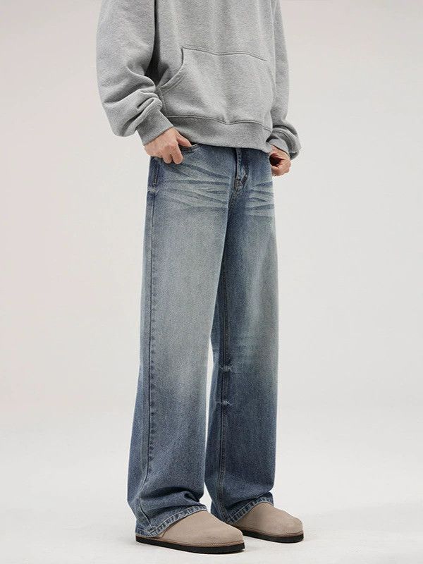 Jean Men's washed vintage distressed cleanfit jeans Size US 32 / EU 48 - 3 Thumbnail