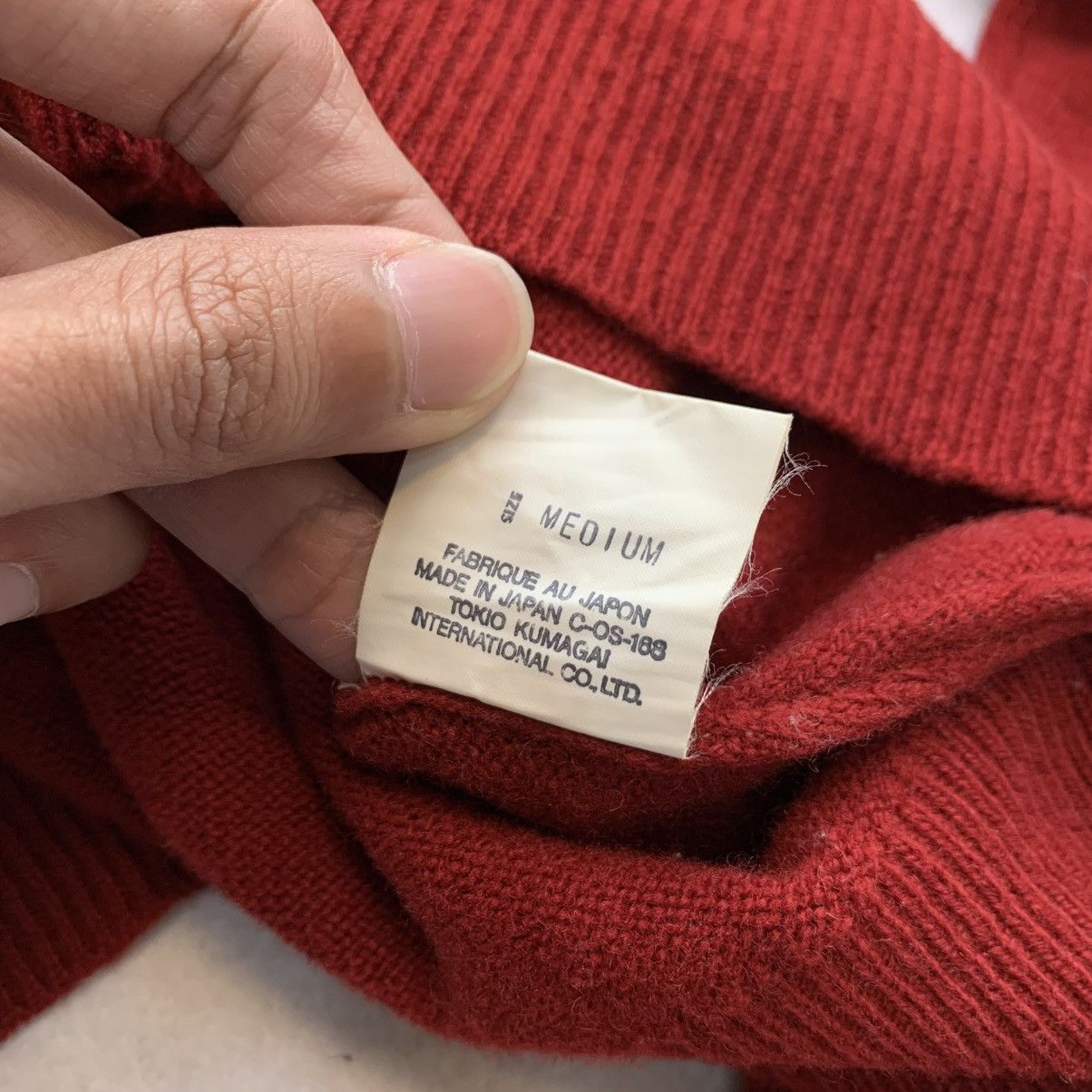 Tokio Kumagai Tokio Kumagai Crimson Wool Knitted Crewneck Sweater Size US M / EU 48-50 / 2 - 8 Thumbnail