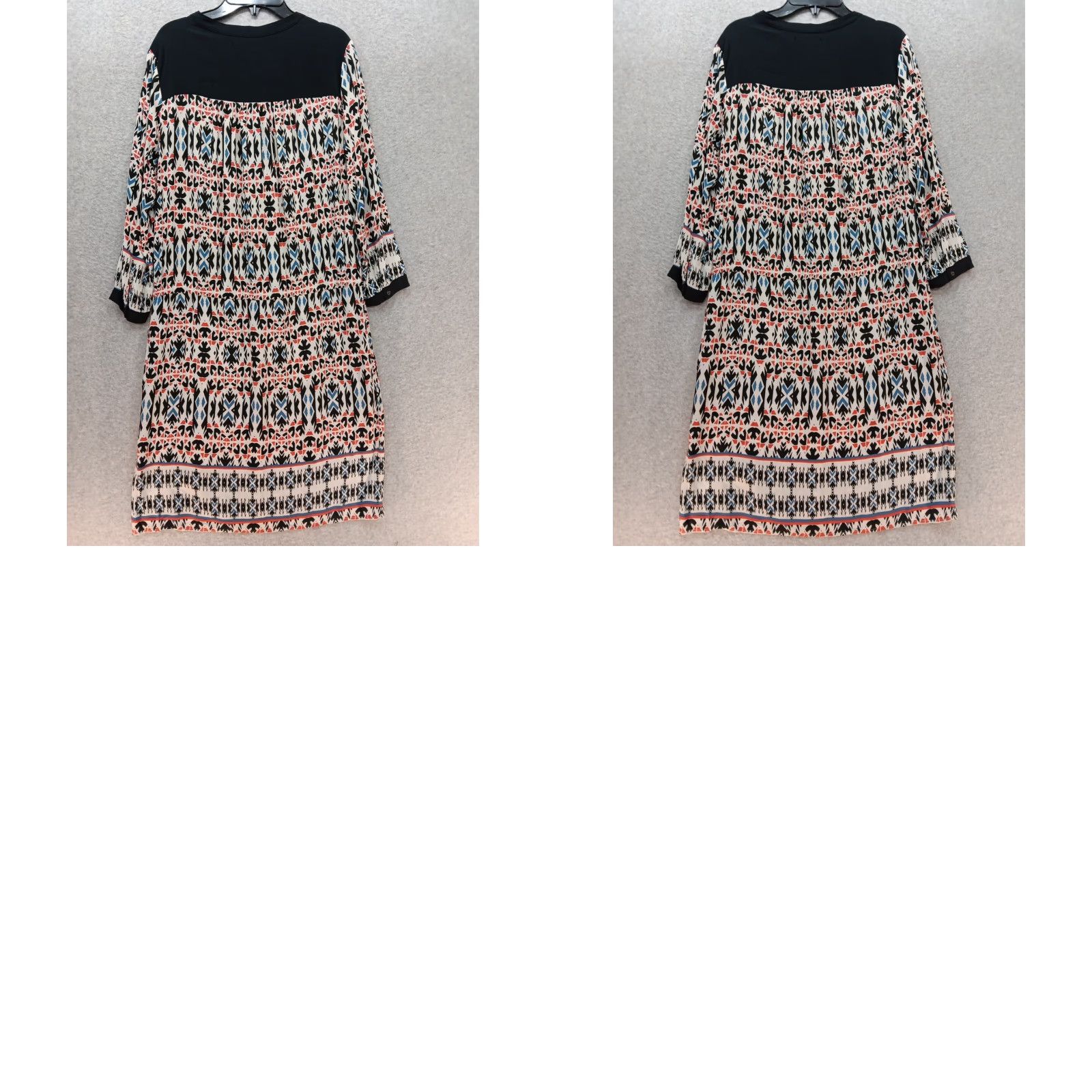 Velvet VELVET by Graham & Spencer Dress L Multi-Color Geometric Drawstring Waist Knee Length Women's Slim Slip Dress Size L / US 10 / IT 46 - 8 Thumbnail