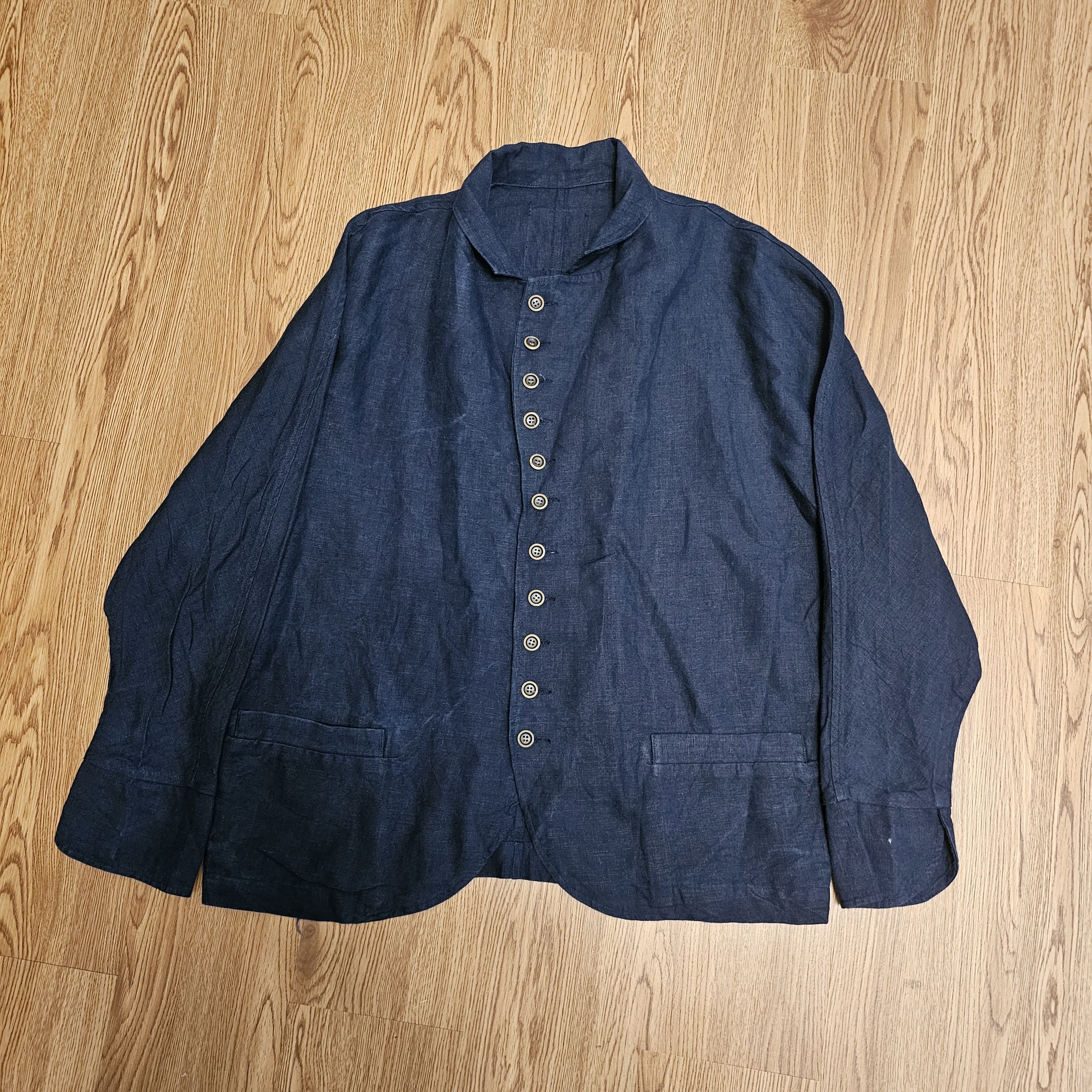 45rpm Japan Brand Indigo Multi Button Linen Jacket Size US M / EU 48-50 / 2 - 1 Thumbnail