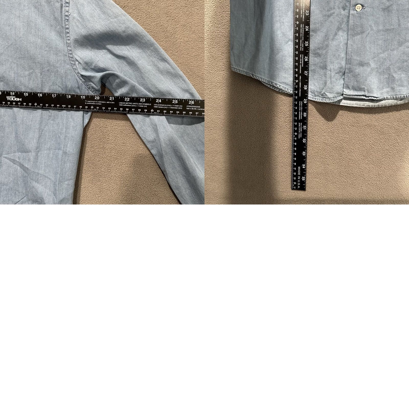 Reiss Reiss Shirt Mens S Light Blue Denim Chambray Button Down Long Sleeve Size US S / EU 44-46 / 1 - 8 Thumbnail