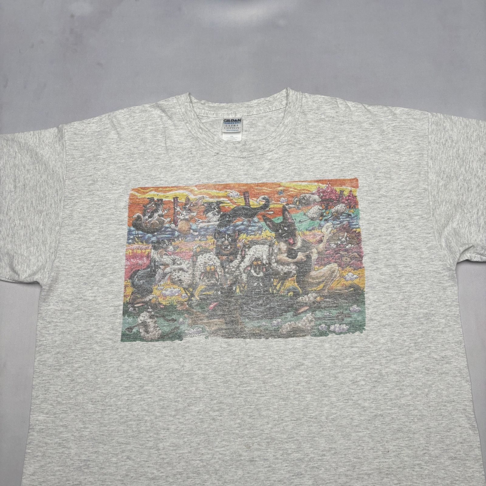 Gildan × Vintage Vintage Y2K McCartney Dogs Faded Graphic Tee Shirt Men's 2XL Size US XXL / EU 58 / 5 - 2 Thumbnail