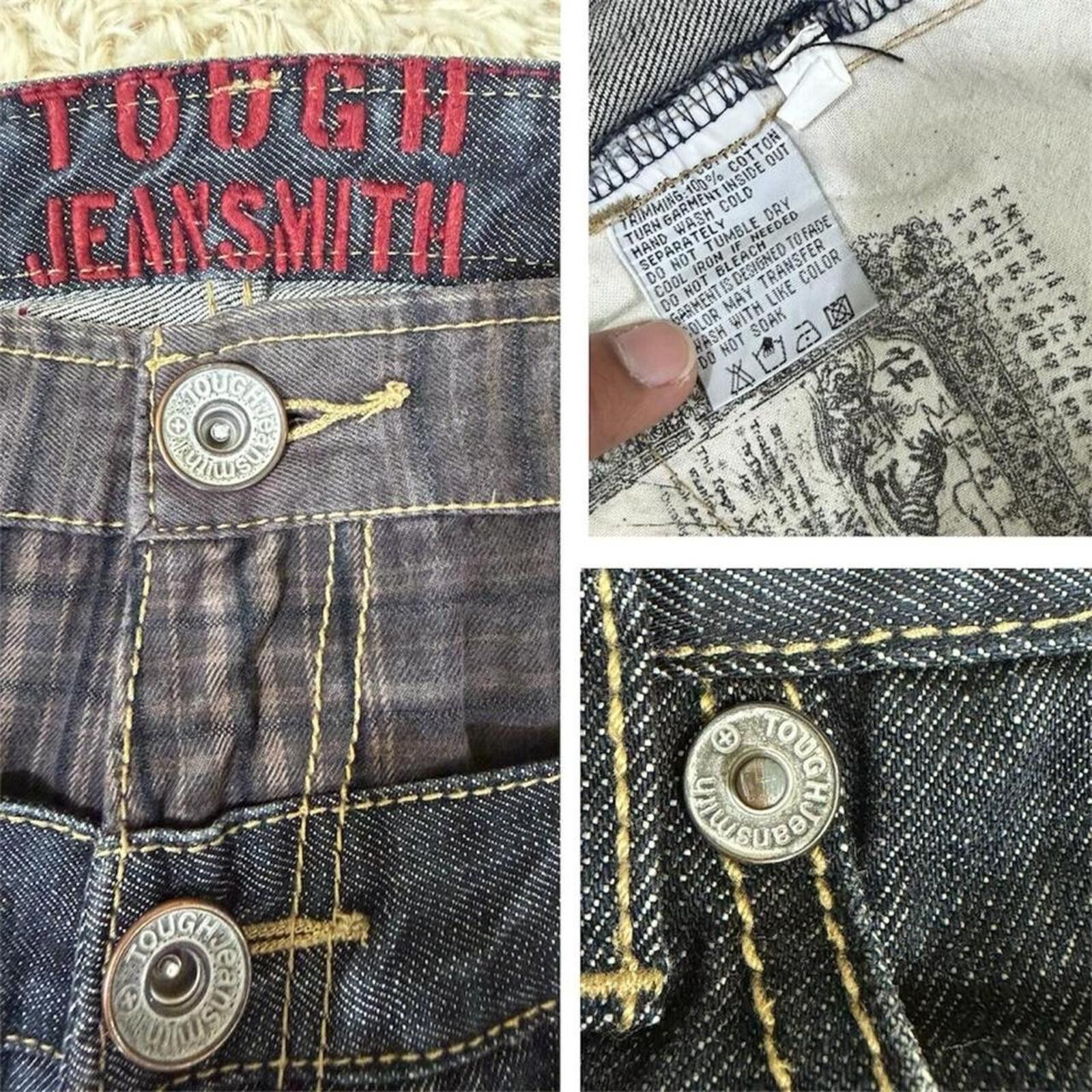 True Religion Rare Vintage Double waist Tough jeansmith denim jeans Size US 35 - 8 Thumbnail