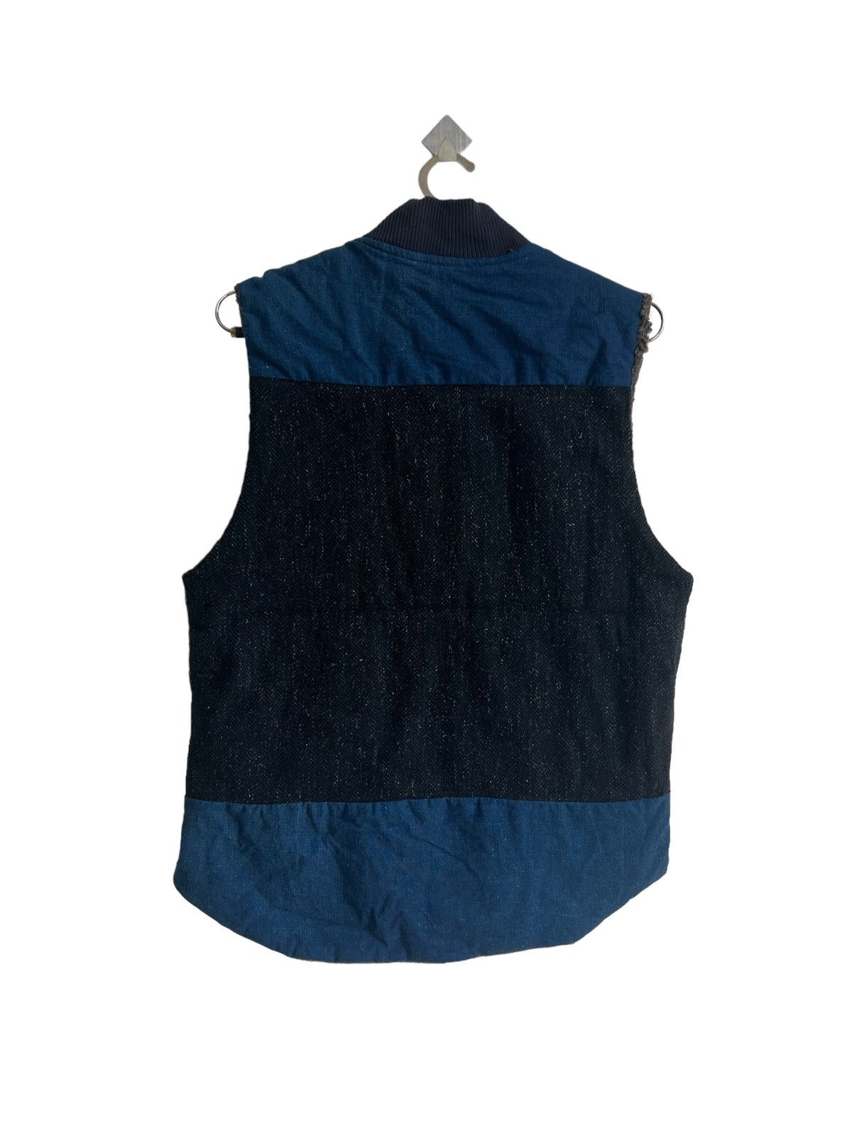 Sacai FW09 Sacai Indigo Denim Wool Fur Lining Patchwork Bomber Size US M / EU 48-50 / 2 - 2 Thumbnail