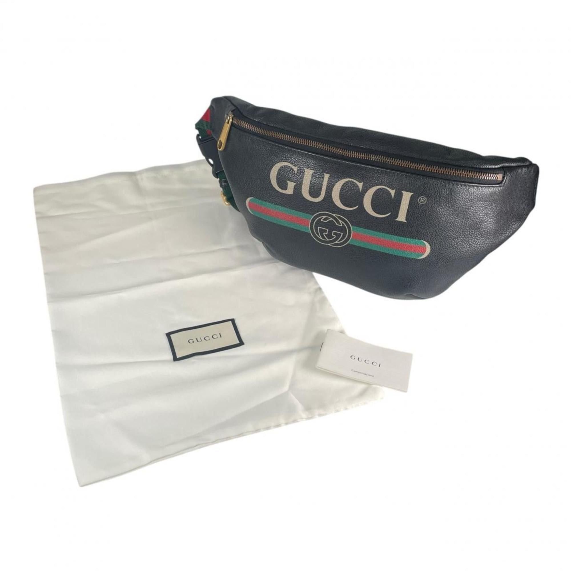 Gucci Gucci Body Bag Small Belt Sherry Line Leather 530412 Black Size ONE SIZE - 1 Thumbnail