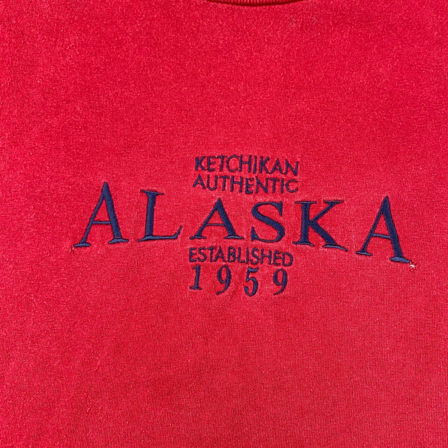AAA VINTAGE AAA Alaska Ketchikan Shirt Mens XL Red Embroidered Logo Short Sleeve T-Shirt Regular Fit Cotton Logo All Seasons Size US XL / EU 56 / 4 - 3 Thumbnail