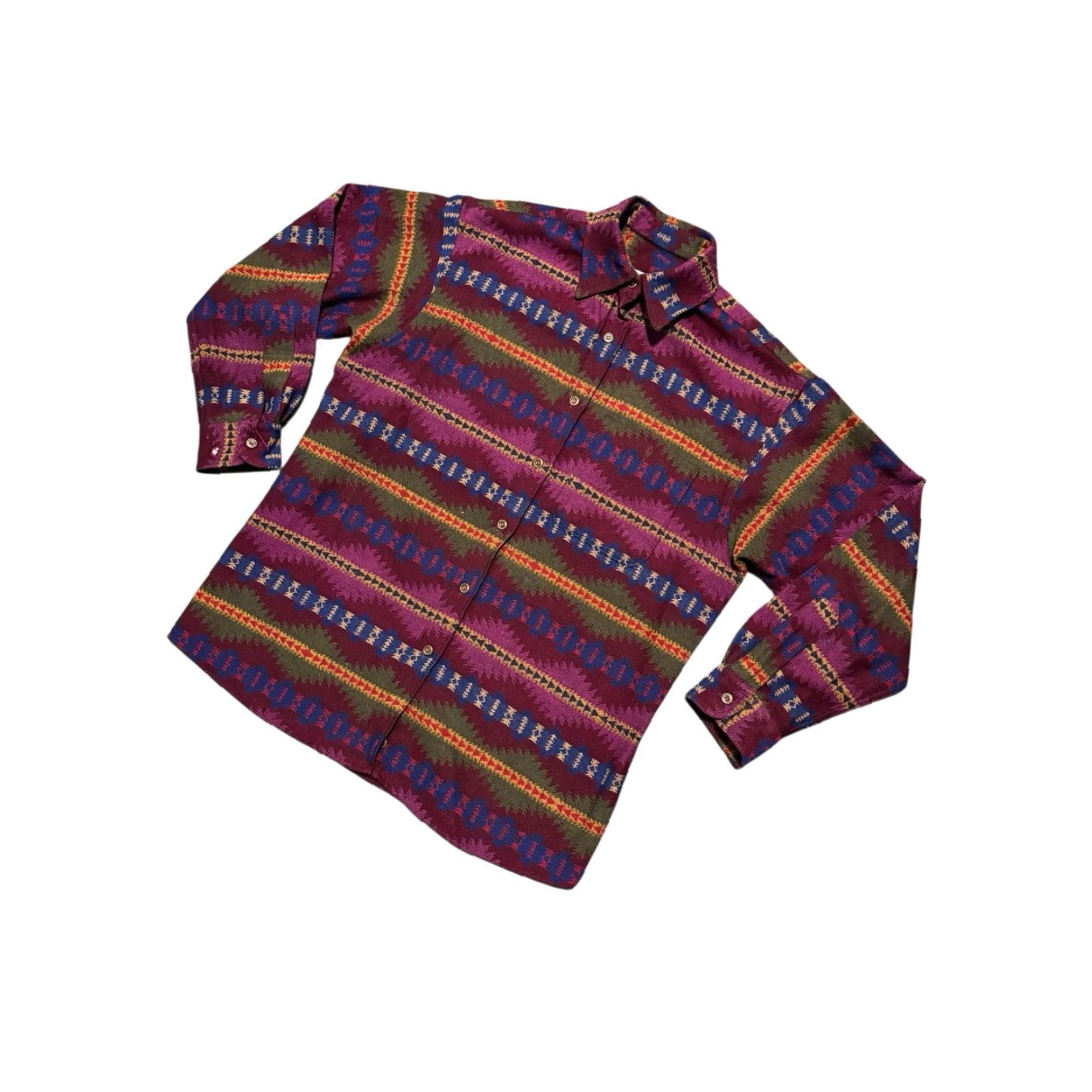 Pendleton VINTAGE Pendleton Shirt Geometric Aztec Tribal Wool Flannel M USA Read/Repair Size M / US 6-8 / IT 42-44 - 4 Thumbnail
