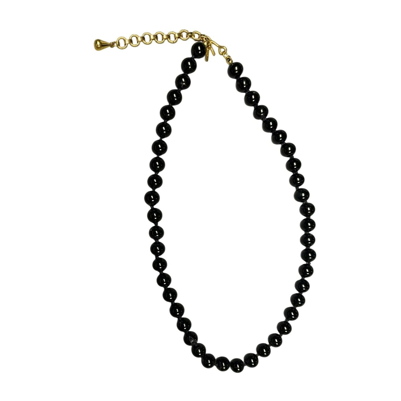 Monet Monet Vintage Black Bead Necklace With Gold-Tone Extender Fo Size ONE SIZE - 2 Thumbnail