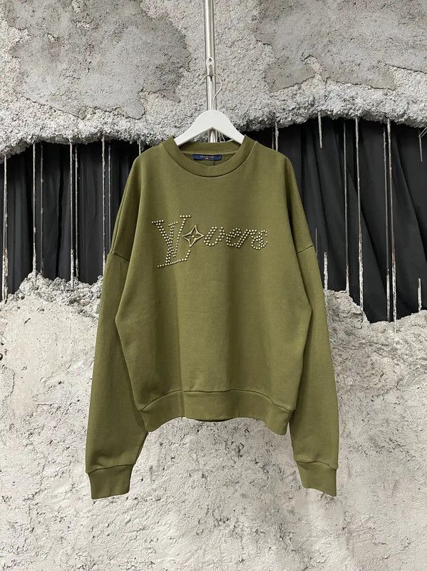 Louis Vuitton Louis Vuitton Green Cotton Long Sleeve Sweatshirt 0089 Size XS / US 0-2 / IT 36-38 - 1 Thumbnail