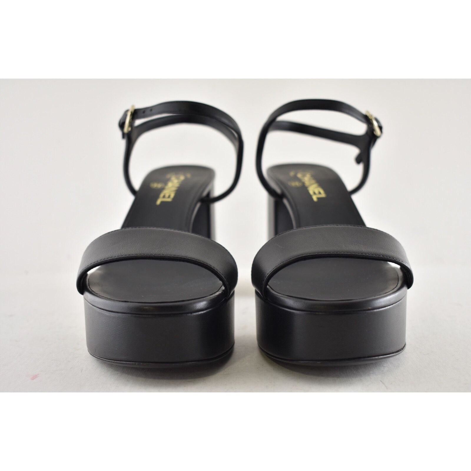 Chanel Chanel 24C Black Lambskin Leather Logo Platform Ankle Size US 11 / IT 41 - 6 Thumbnail