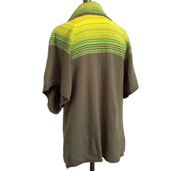 Benetton Funky Keyhole Collared Wool Knit Short Sleeve Tunic Sweater Size L / US 10 / IT 46 - 10 Thumbnail