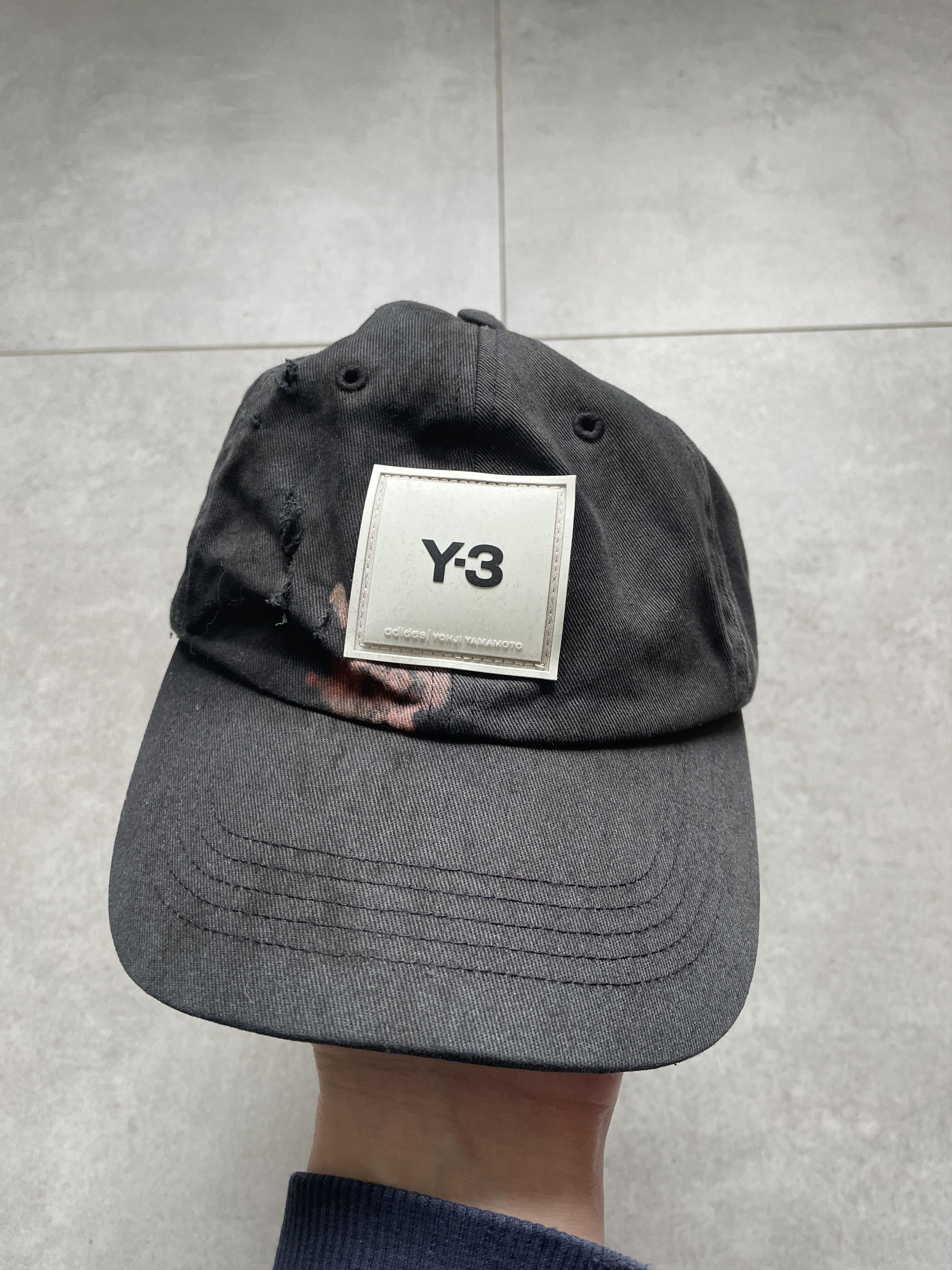 Yohji Yamamoto Y2K ADIDAS X YOHJI YAMAMOTO BLACK DISTRESSED CAP Size ONE SIZE - 1 Thumbnail