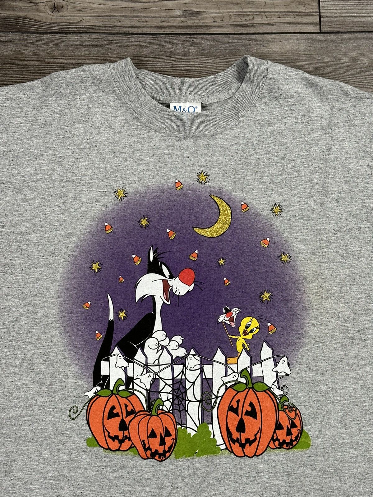 Vintage Y2K Looney Tunes Sylvester & Tweety Halloween T Shirt Size US L / EU 52-54 / 3 - 2 Thumbnail