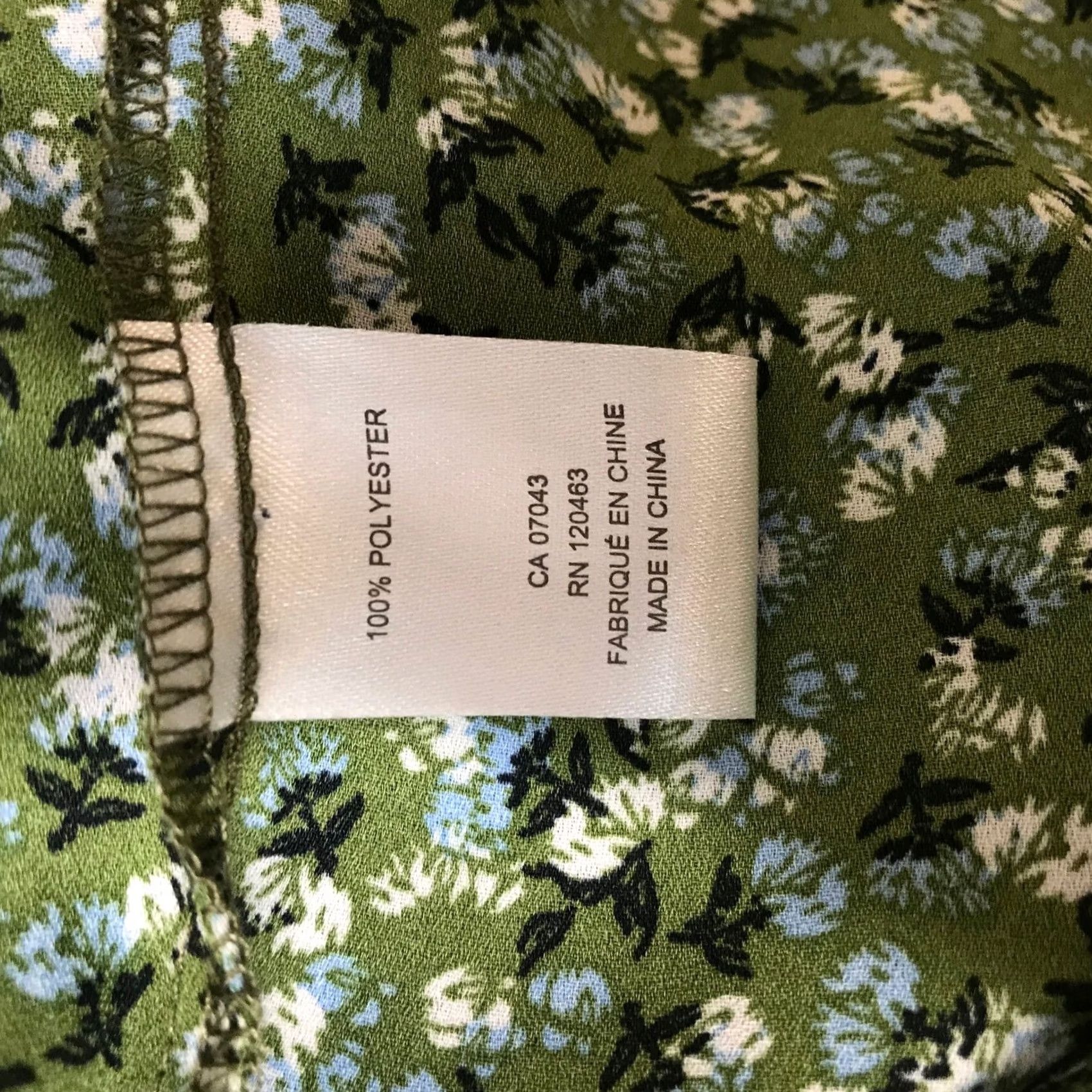 Jones New York Jones New York Plus Size 1X Green Floral Print V-Neck 3/4 Sleeve Dress Shirt Dress Womens Size XL / US 12-14 / IT 48-50 - 8 Thumbnail