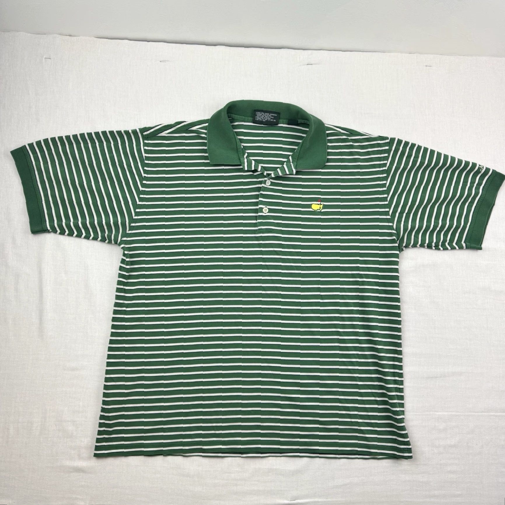 Vintage VINTAGE Masters Polo Shirt Adult Large Green Striped Golf Sports 90s Classic Polo Mens Size US L / EU 52-54 / 3 - 2 Thumbnail