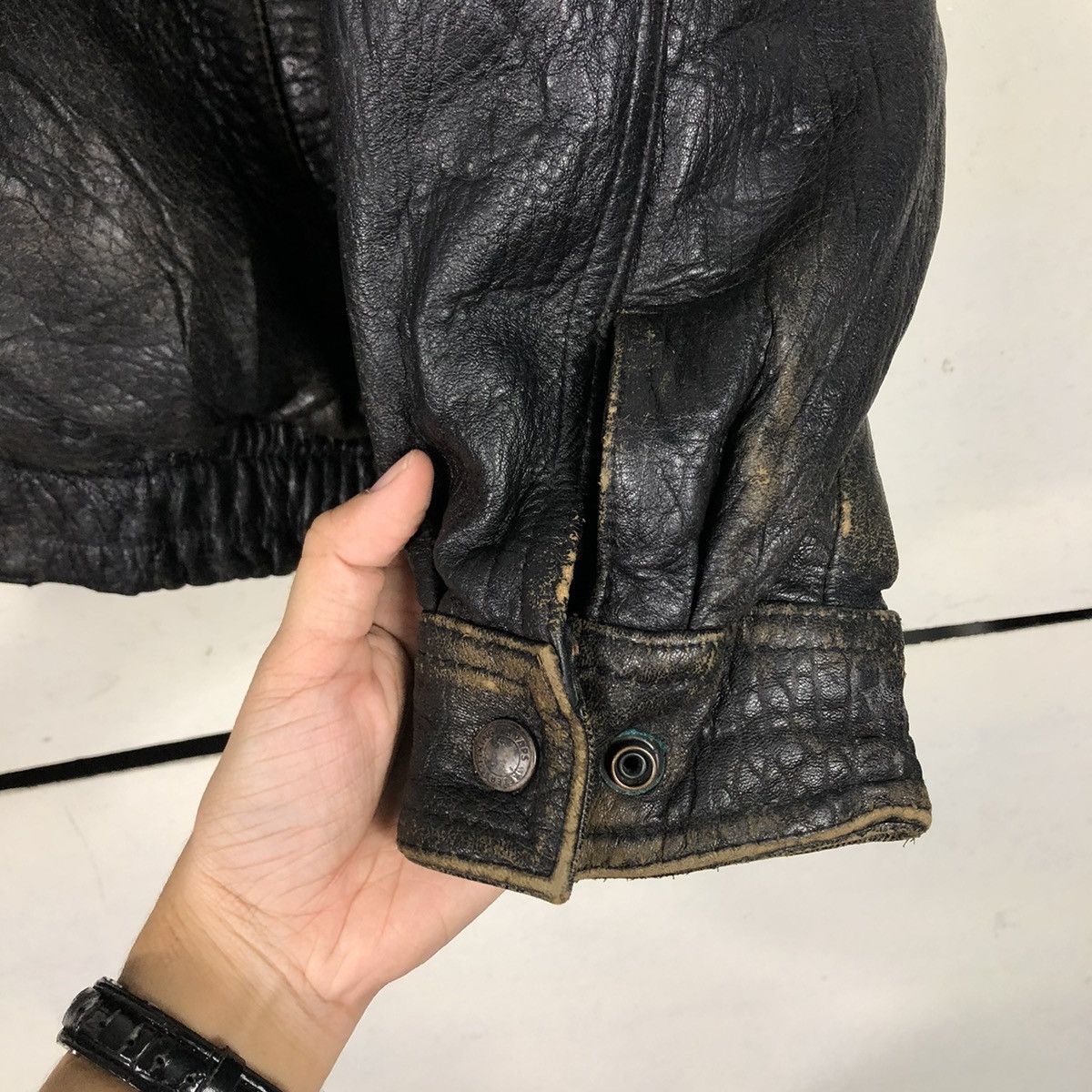 Japanese Brand 🔥VINTAGE BIKER GENUINE LEATHER JACKET ANABAS ISSEY MIYAKE Size US M / EU 48-50 / 2 - 17 Thumbnail