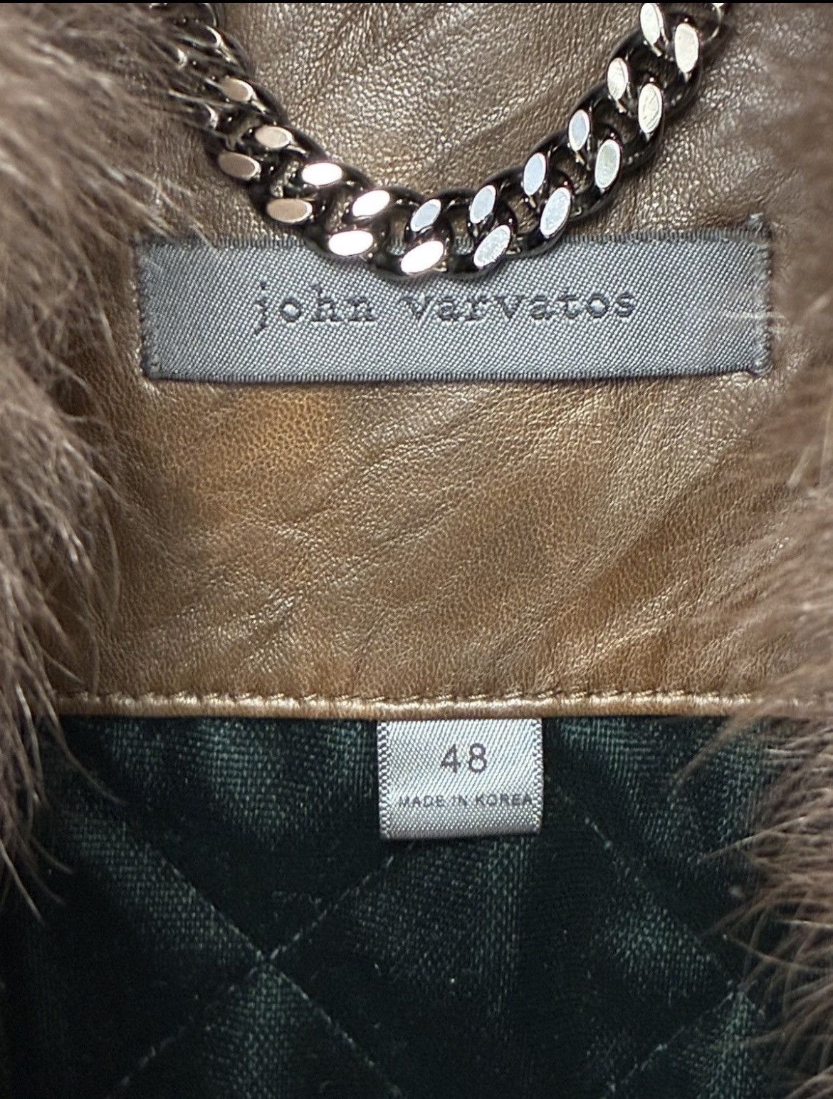 John Varvatos Fox Collar Leather Coat EU 48 USA 38 Size US M / EU 48-50 / 2 - 18 Thumbnail