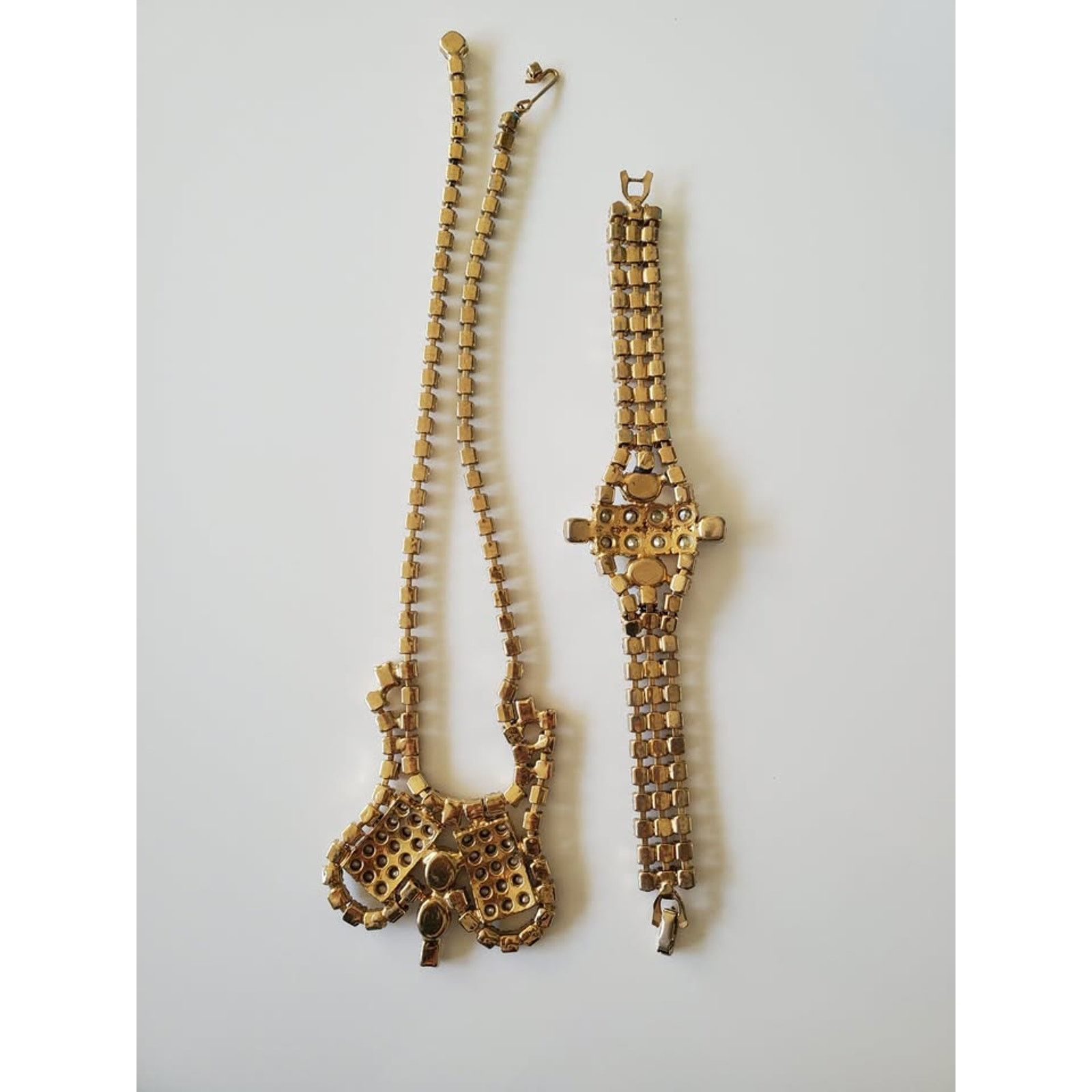 Other Stunning Vintage AB Rhinestone Bib Choker with Bracelet Size ONE SIZE - 6 Thumbnail