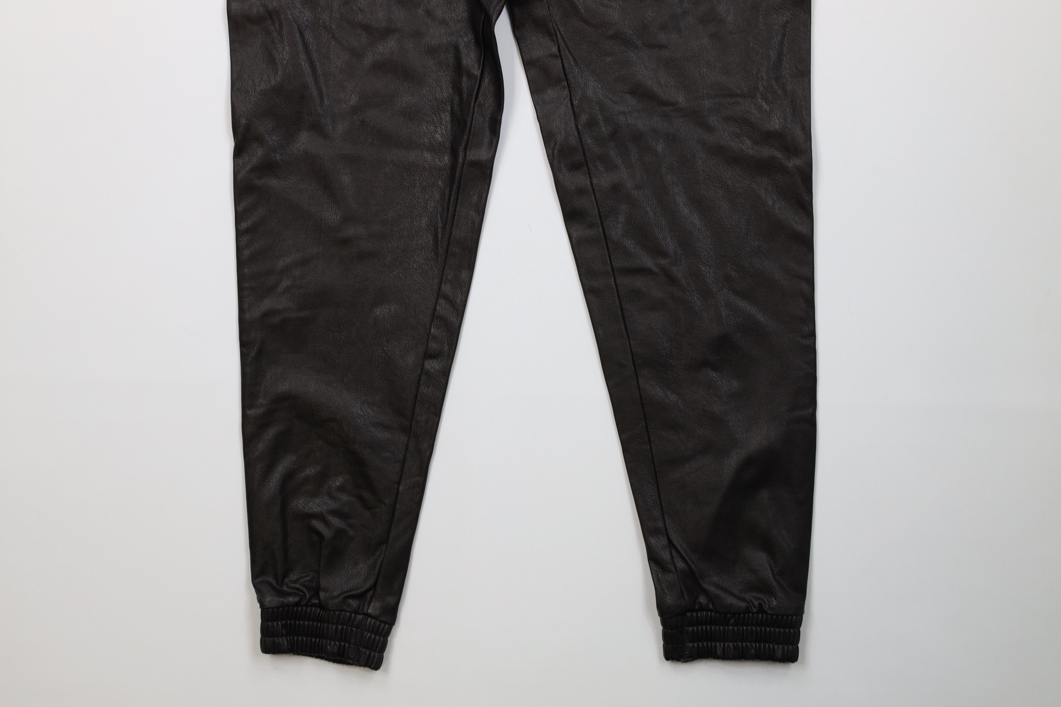 Vintage Spanx Faux Leather Like Joggers Pants Black Noir Cuffed Size 28" / US 6 / IT 42 - 4 Thumbnail