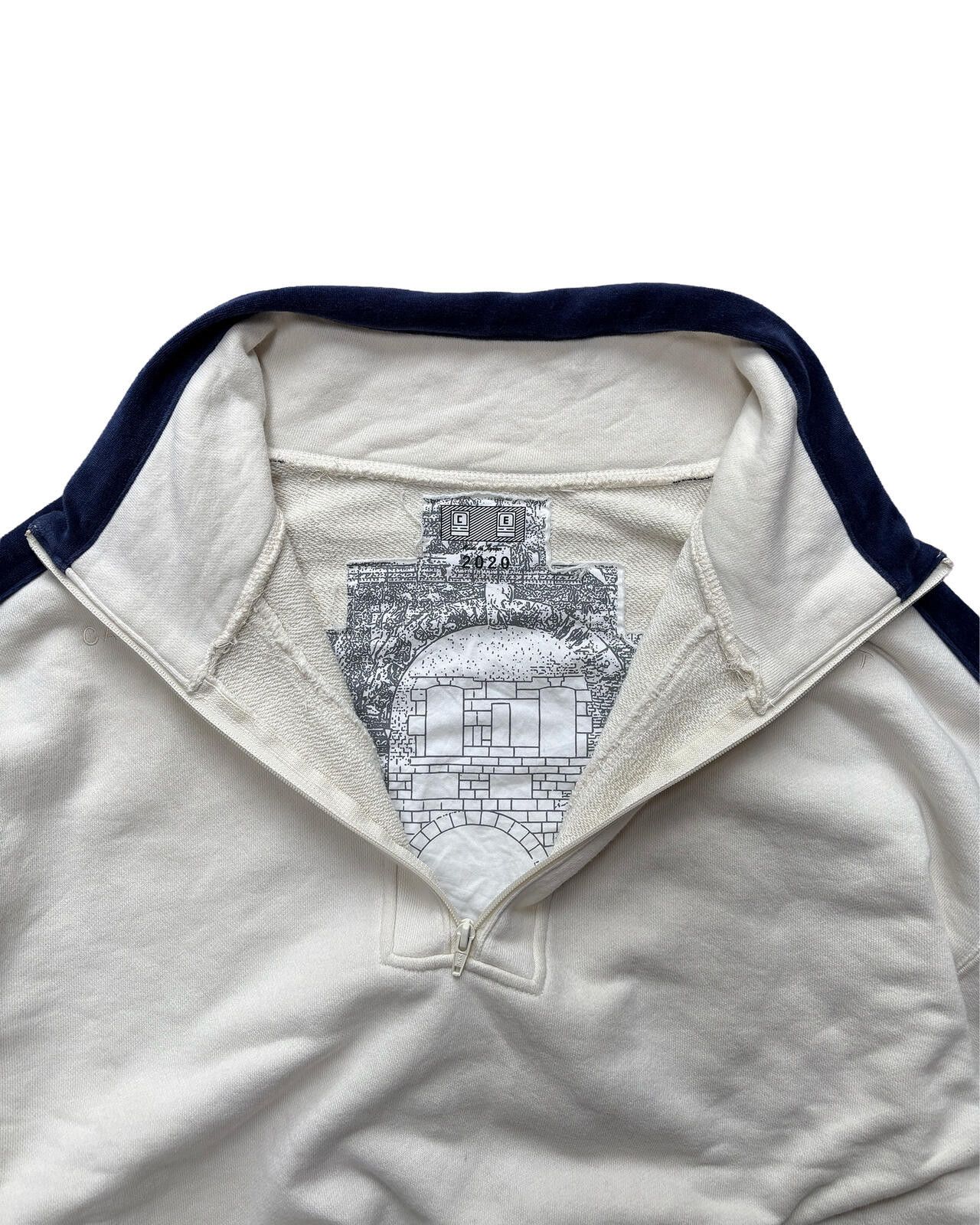 Cav Empt Cav Empt C.E Quarter Zip Sweatshirt White Blue Large Size US L / EU 52-54 / 3 - 4 Thumbnail