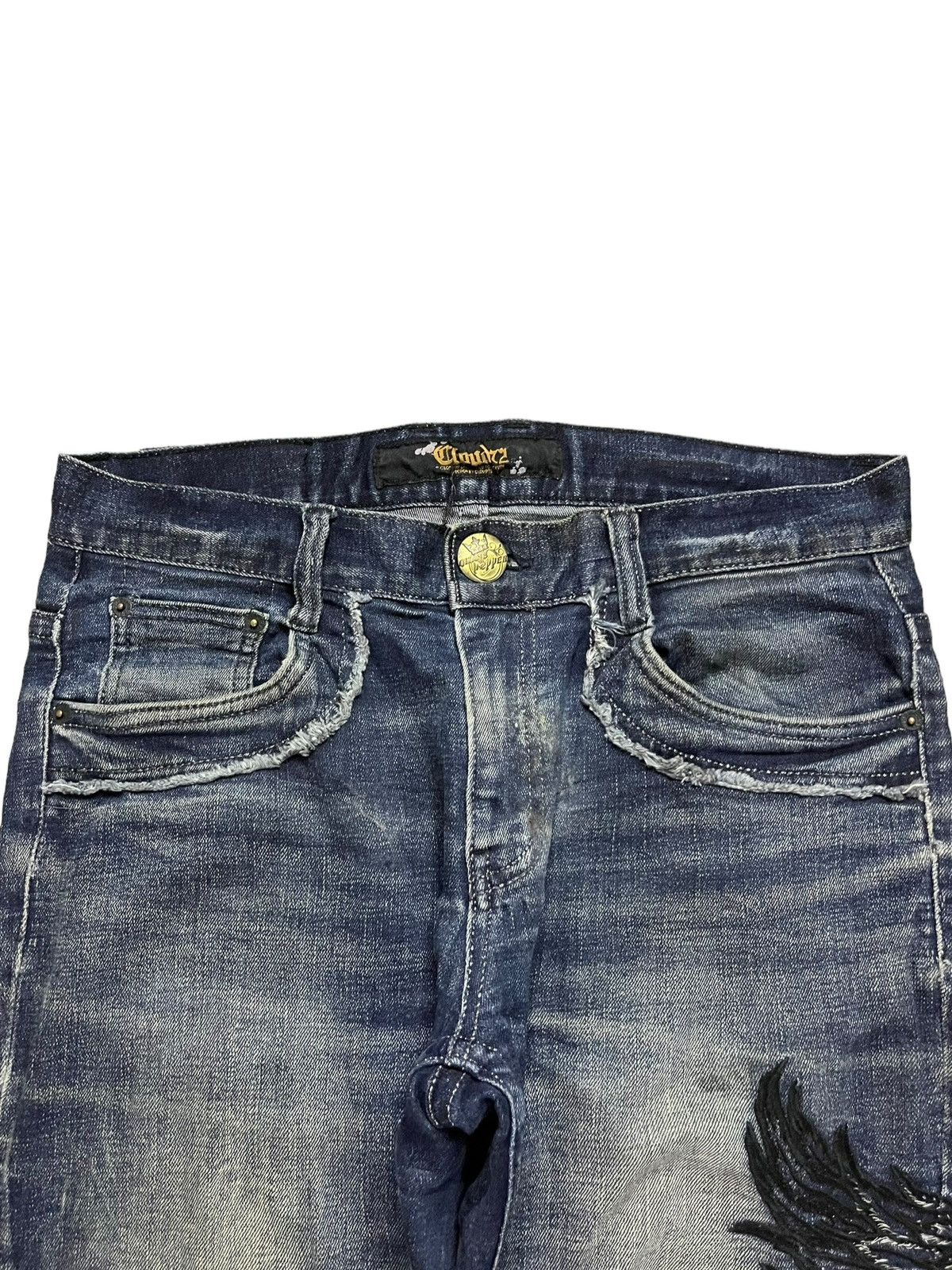 Japanese Brand × Seditionaries Vintage Japanese Brand Embellished Cross Patched Jeans Size US 33 - 4 Thumbnail