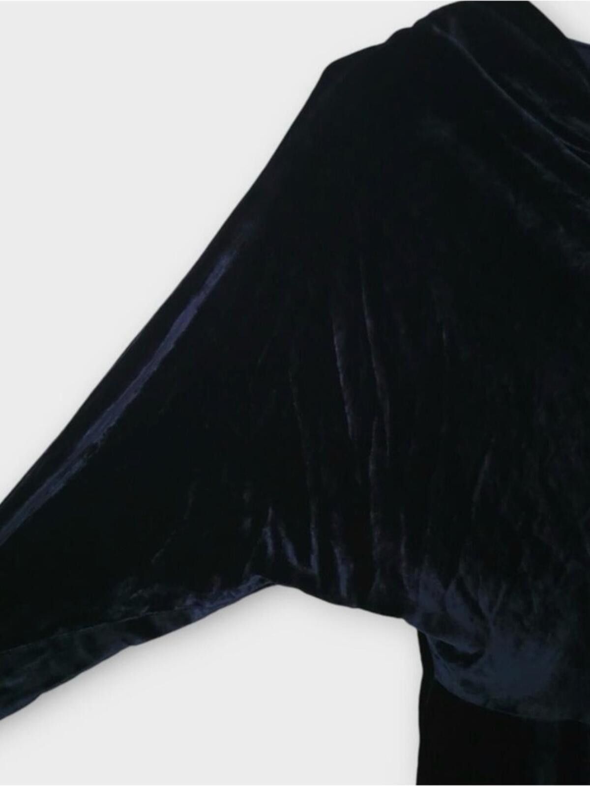 Alchemist A.L.C. Black/Blue Velvet Dress Size L / US 10 / IT 46 - 7 Thumbnail