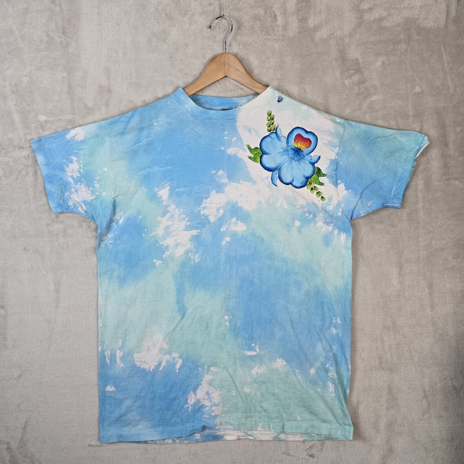 Anvil Vintage 80s Tie Dye Shirt Hibiscus Flower XL Single Stitch Size US XL / EU 56 / 4 - 2 Thumbnail