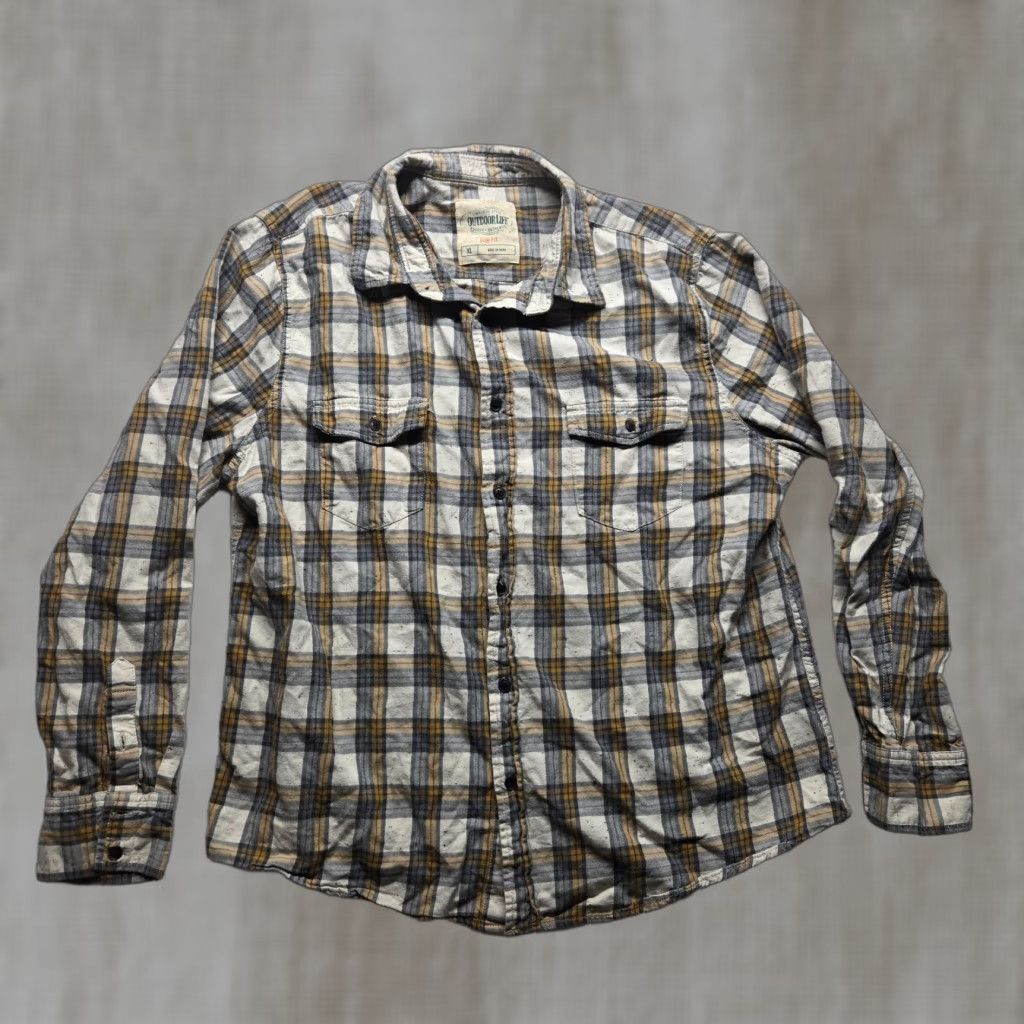 Alife Outdoor Life Shirt Slim Fit Button-Up Plaid Flannel Adult Men XL Multicolor Casual Shirt Mens XL Plaid Flannel Spring Fall Winter Size US XL / EU 56 / 4 - 1 Thumbnail