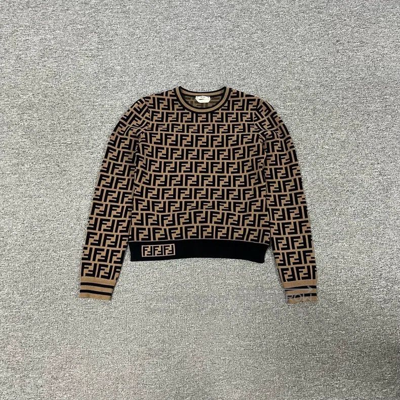 Fendi Fendi Brown vintage full print knitted long sleeve top Size XS / US 0-2 / IT 36-38 - 1 Thumbnail