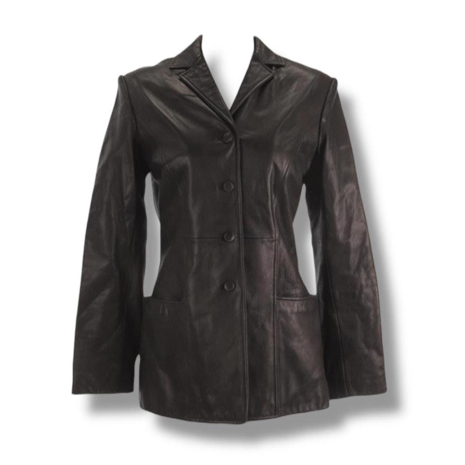 Other Real leather button black jacket Size XS / US 0-2 / IT 36-38 - 1 Thumbnail