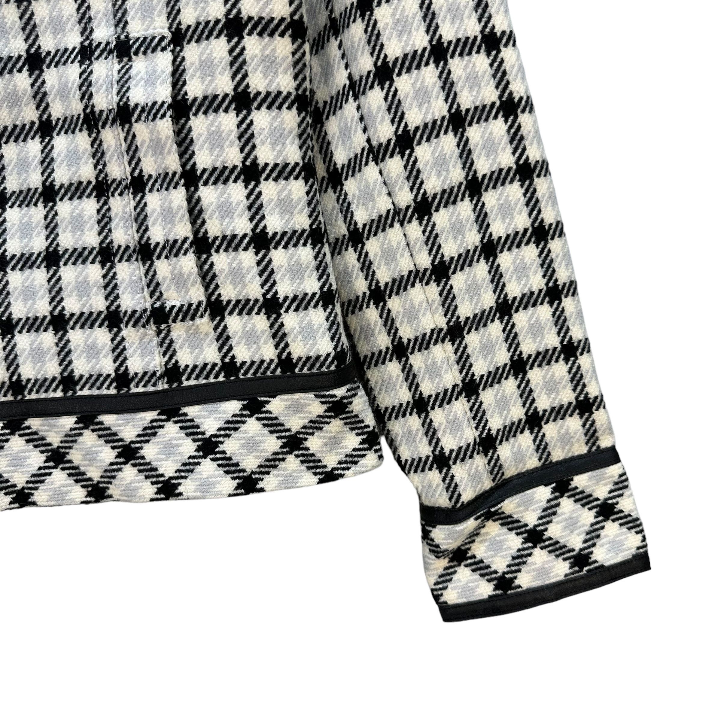 Courreges COURREGES Black White Checked Crop Jacket #A43-0988 Size S / US 4 / IT 40 - 5 Thumbnail