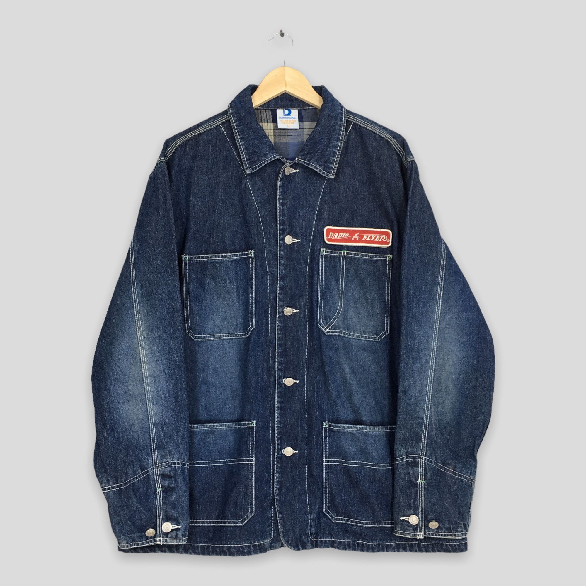 Other Vintage 1980s Radio Flyer Denim Chore Workers Jacket Large Size US L / EU 52-54 / 3 - 1 Thumbnail