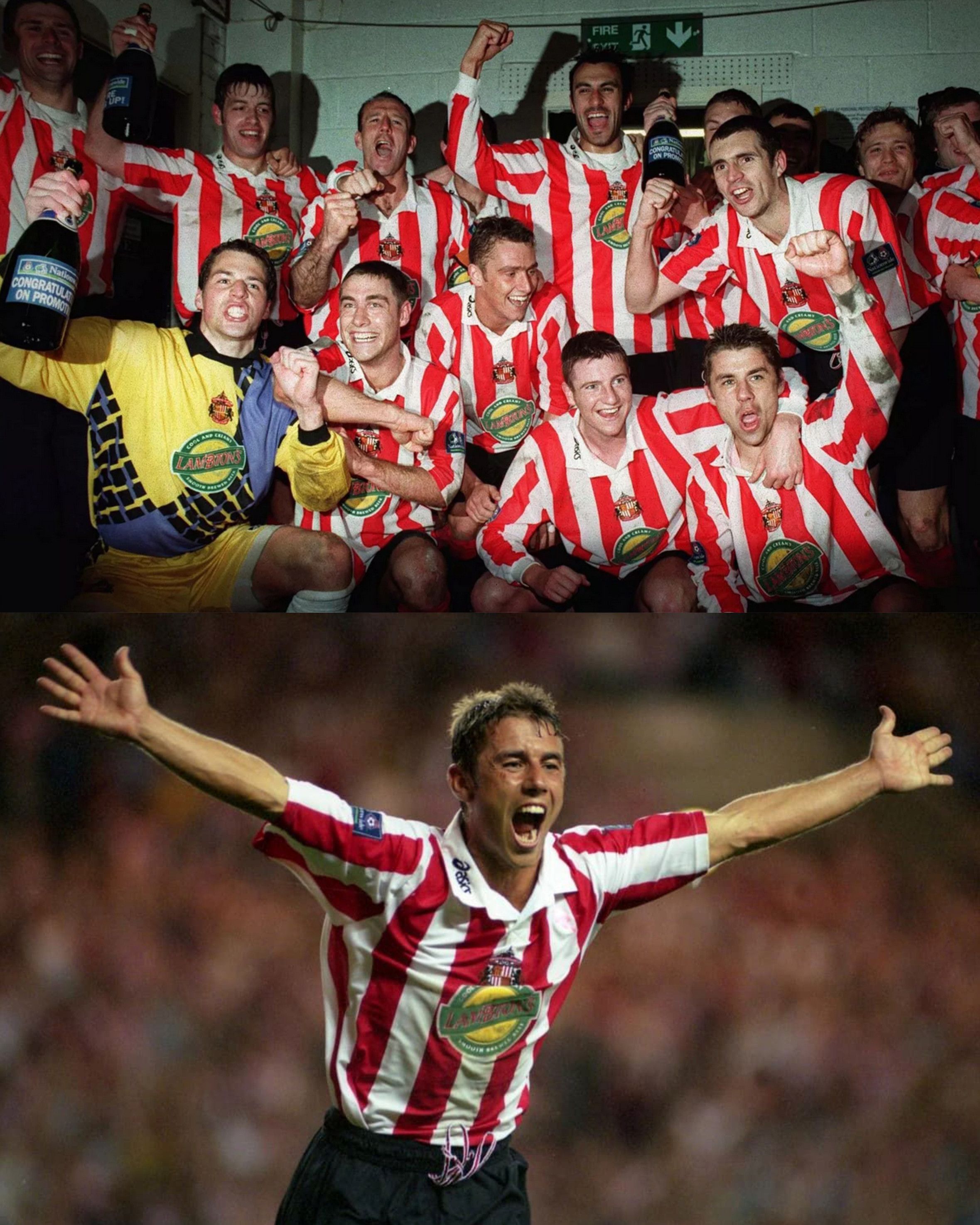 Asics Sunderland AFC Home Kit 1997 1998 1999 Size US L / EU 52-54 / 3 - 8 Thumbnail