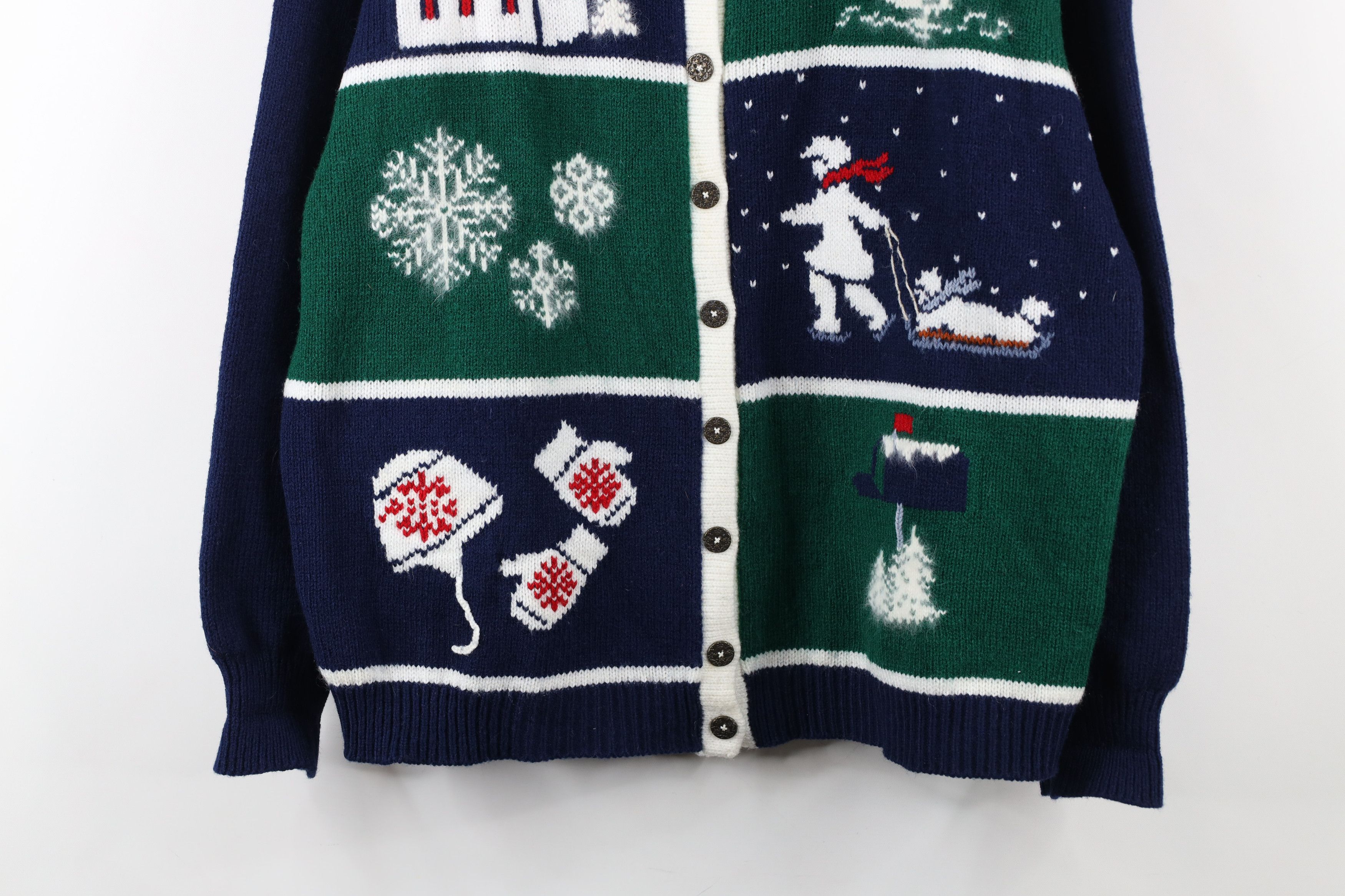 Vintage Vintage 90s Streetwear Christmas Winter Cardigan Sweater Size L / US 10 / IT 46 - 3 Thumbnail