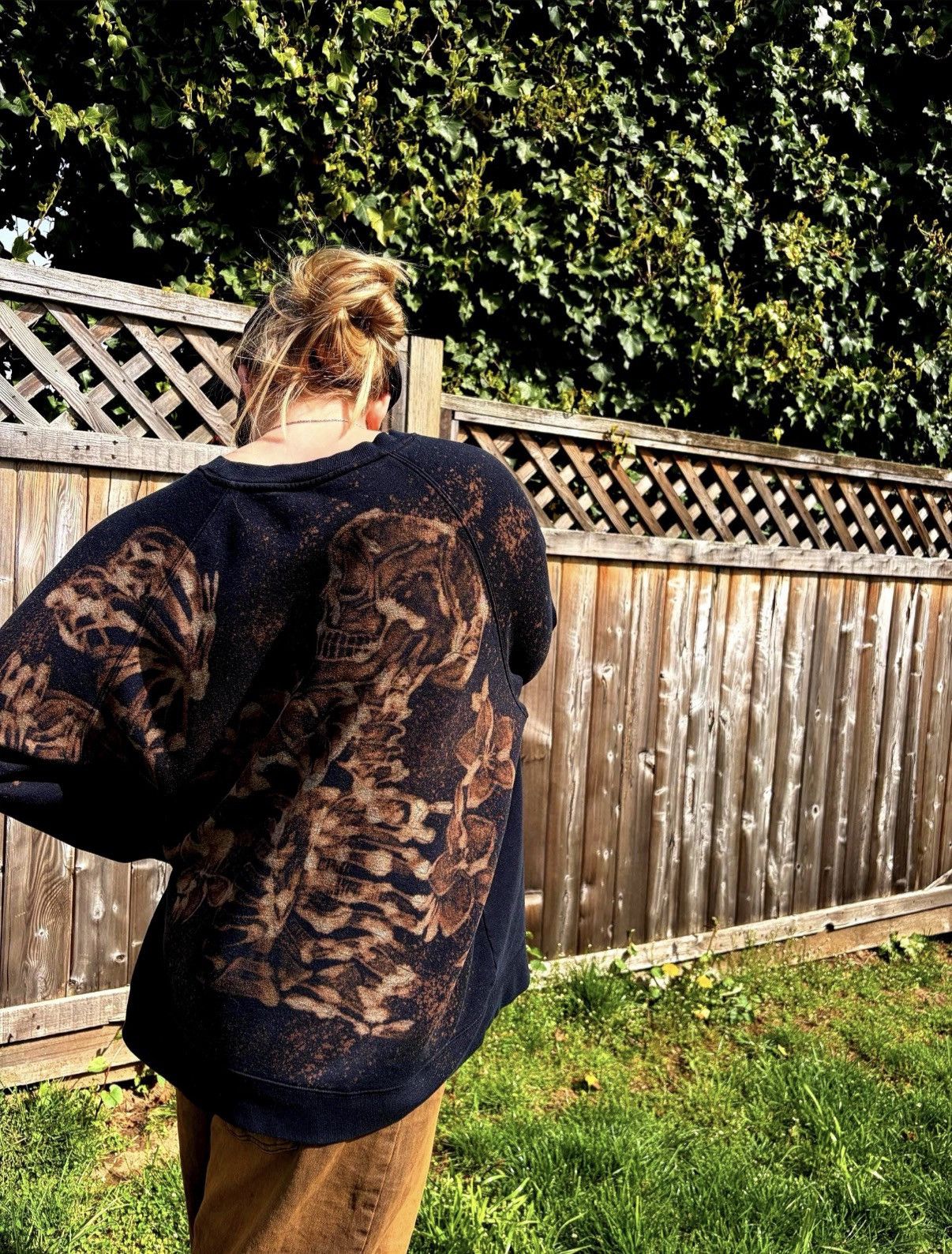 Other Custom 1/1 Hand-Bleached Skeleton Sweatshirt Size US XL / EU 56 / 4 - 3 Thumbnail