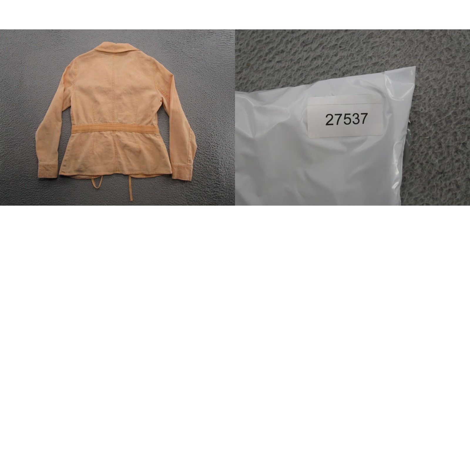 Athleta VINTAGE Athleta Jacket Women M Orange Linen Twill Pockets Cinch Snap Button Long Sleeve Mid-Length Casual Workwear Size M / US 6-8 / IT 42-44 - 8 Thumbnail