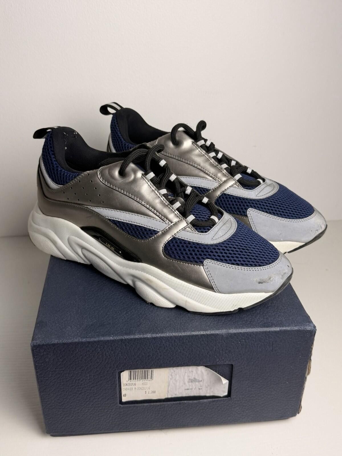 Dior Dior B22 Sneakers Silver & Navy Blue Mesh SZ 44 (US 11) Size US 11 / EU 44 - 1 Thumbnail