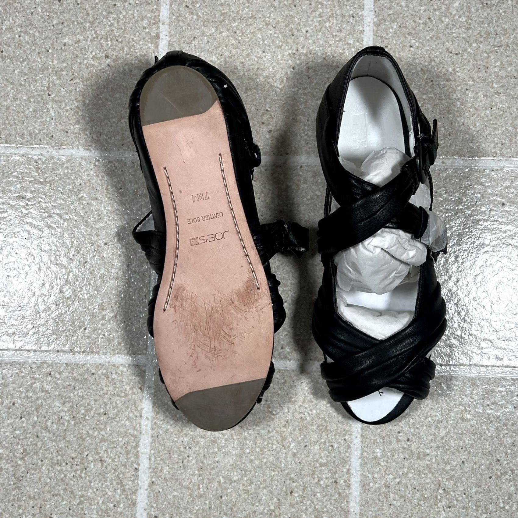 Vintage VINTAGE Joe’s Women Flats Size 7.5 Black Faux Leather Flat Womens 7.5 Flat Shoes Size US 8 / IT 38 - 3 Thumbnail