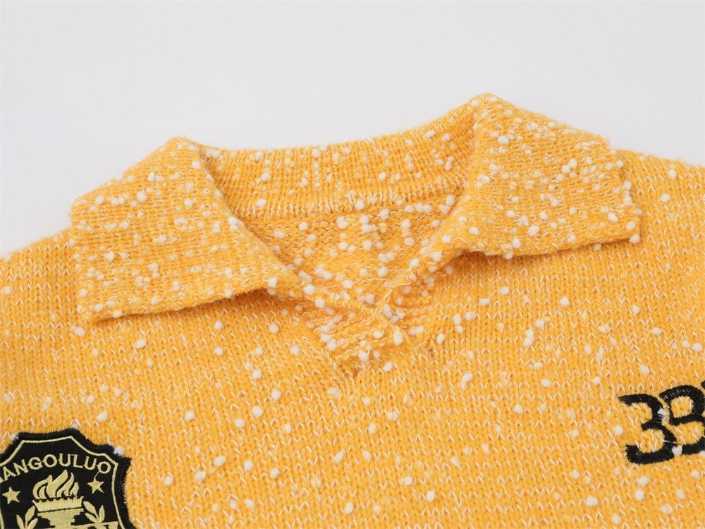 Vintage Men's high street wool ball jacquard lapel sweater Size US 32 / EU 48 - 3 Thumbnail