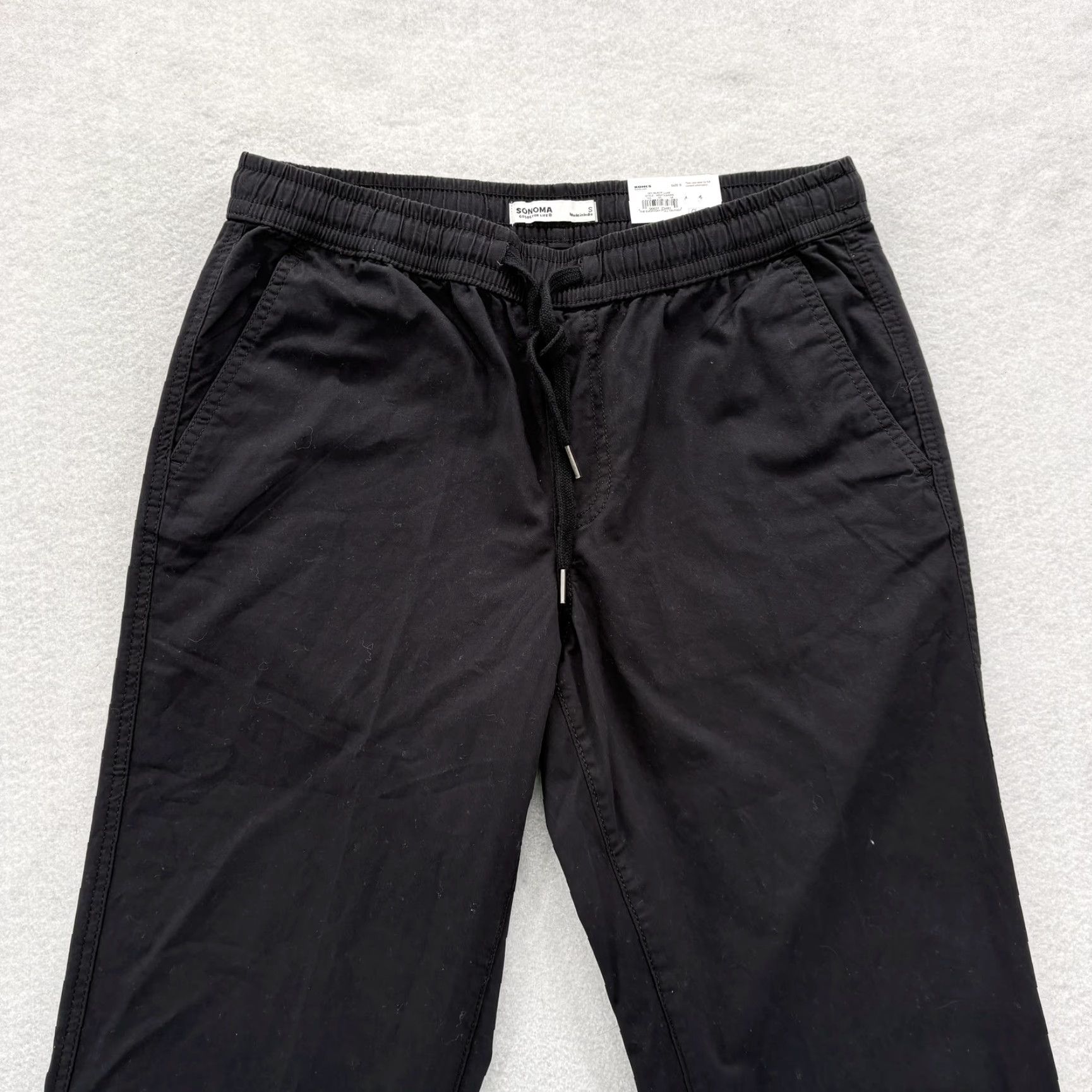 Vintage Sonoma Jogger Pants Mens Small Black Everyday Pull-On Slim Chino Casual Preppy Size US 29 - 2 Thumbnail